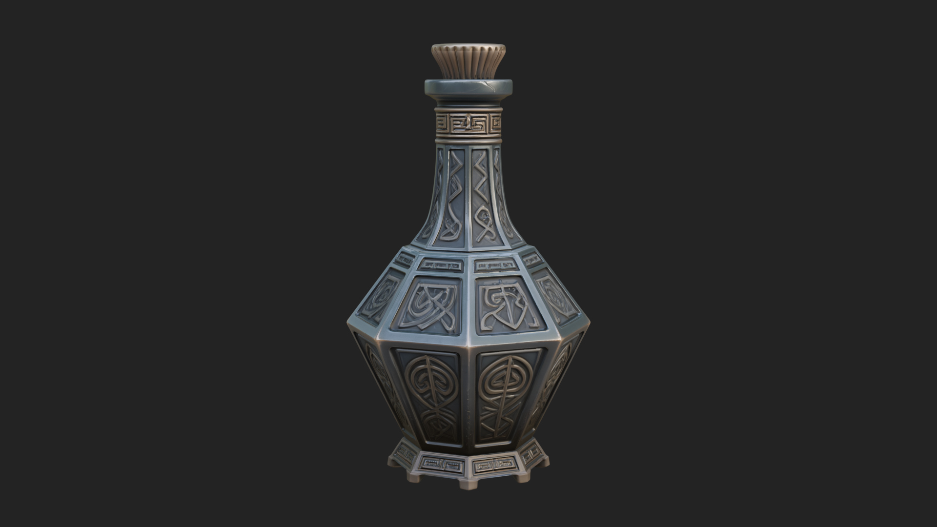 Carved Potion Bottle Model Design 1 3D Print Model 3D Model