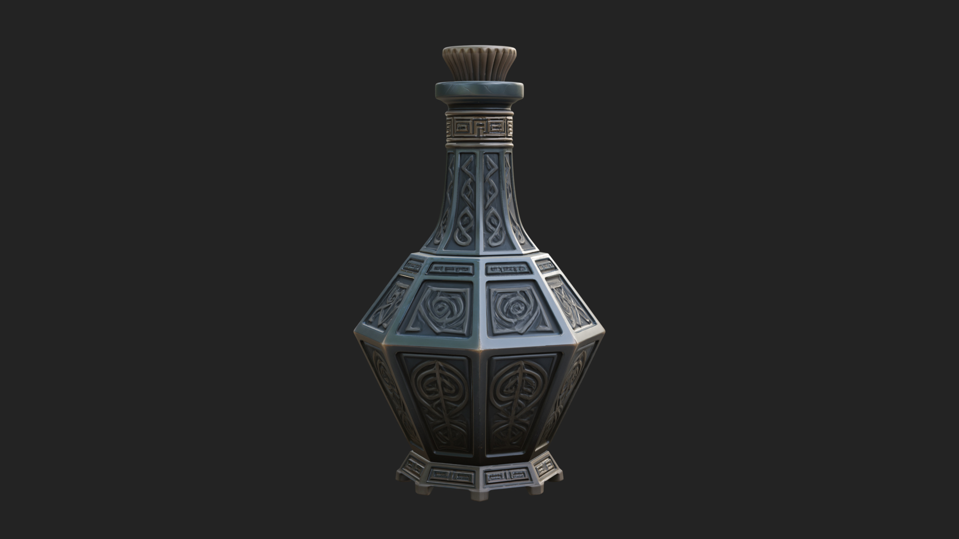 Carved Potion Bottle Model Design 1 3D Print Model 3D Model