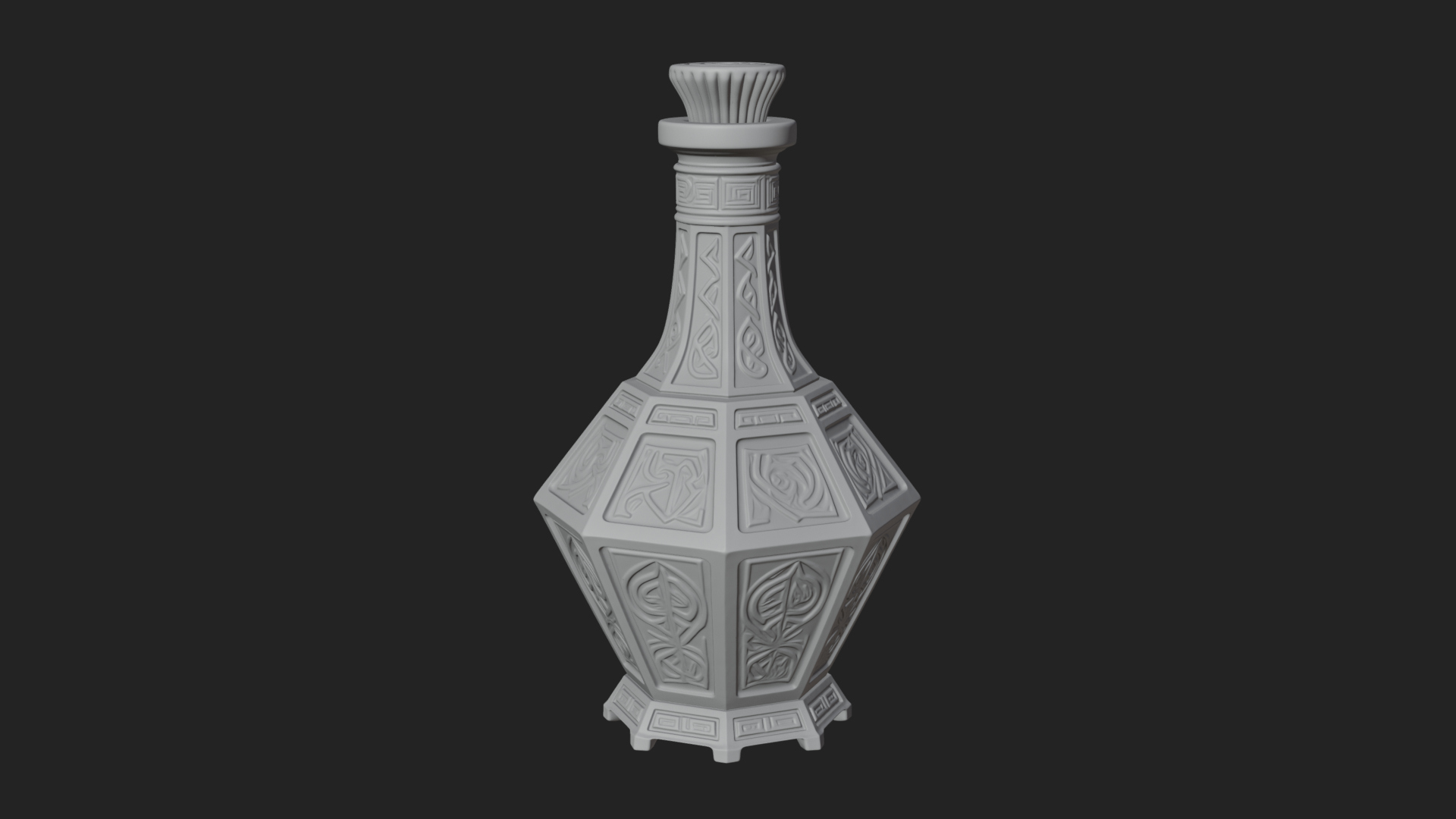 Carved Potion Bottle Model Design 1 3D Print Model 3D Model