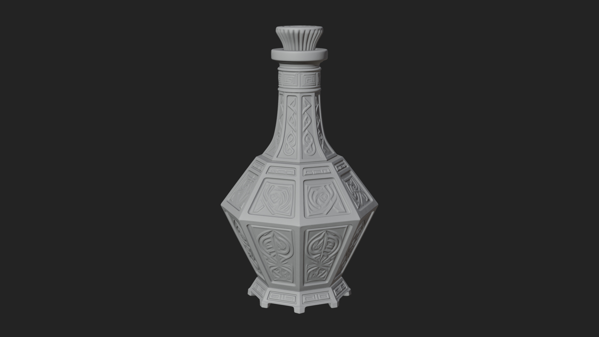 Carved Potion Bottle Model Design 1 3D Print Model 3D Model