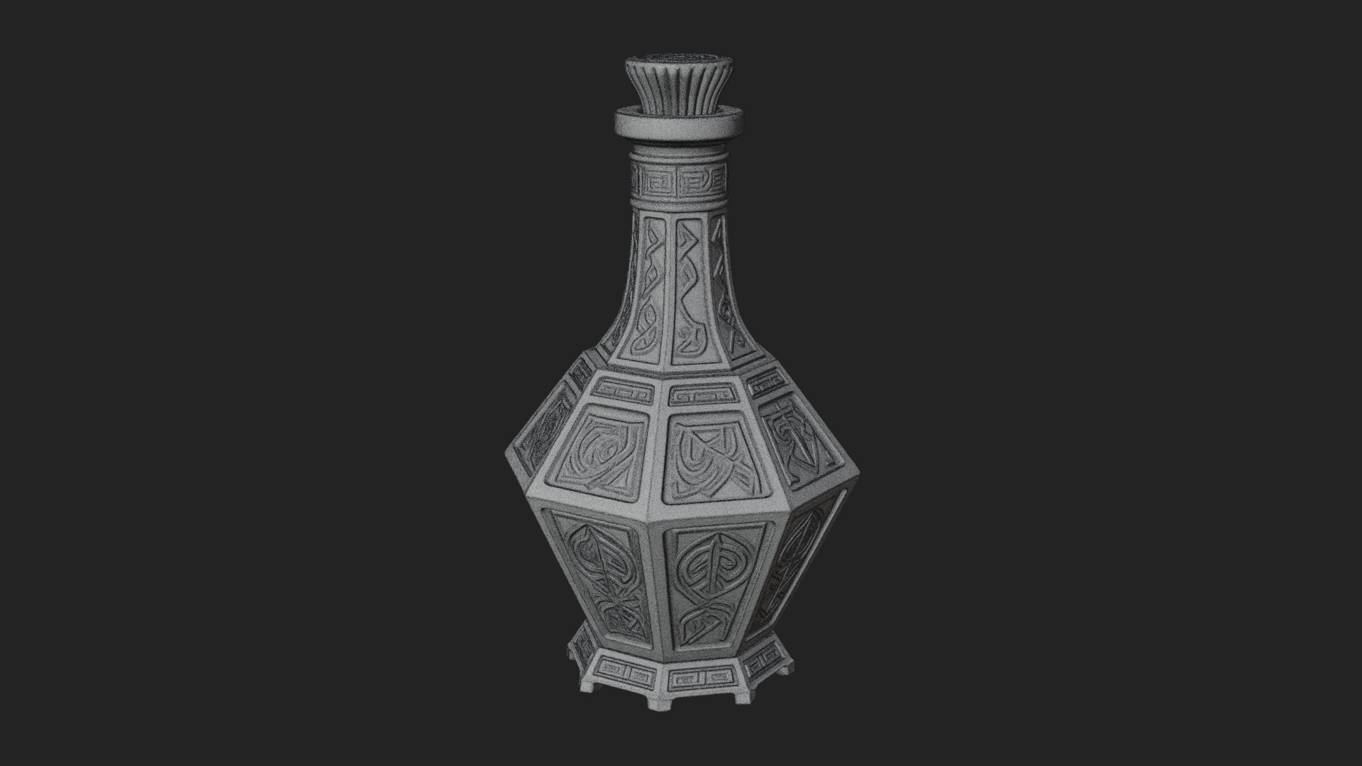 Carved Potion Bottle Model Design 1 3D Print Model 3D Model