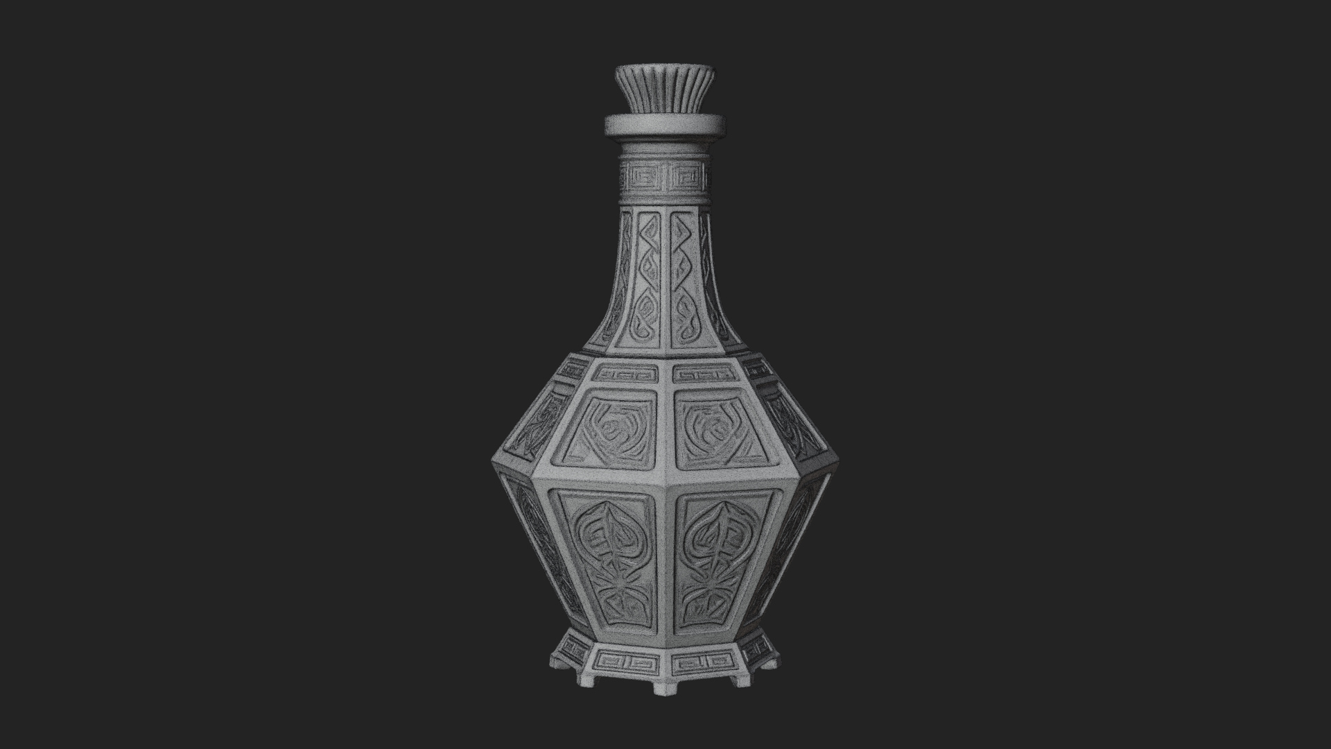 Carved Potion Bottle Model Design 1 3D Print Model 3D Model