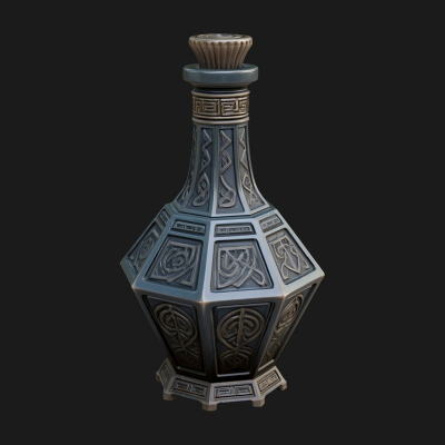 Carved Potion Bottle Model Design 1 3D Print Model