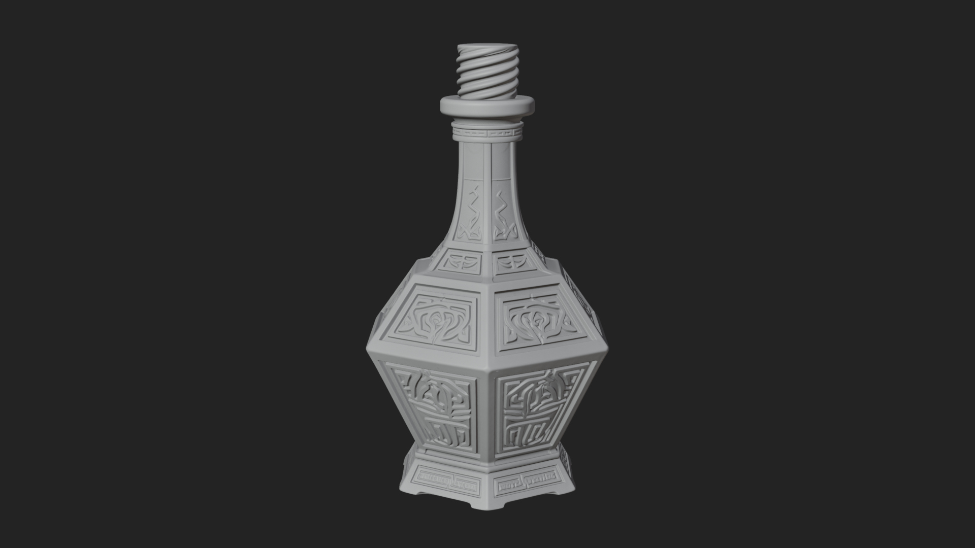 Carved Potion Bottle Model Design 2 3D Print Model 3D Model