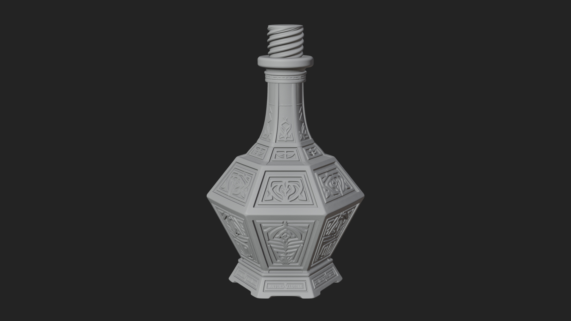 Carved Potion Bottle Model Design 2 3D Print Model 3D Model