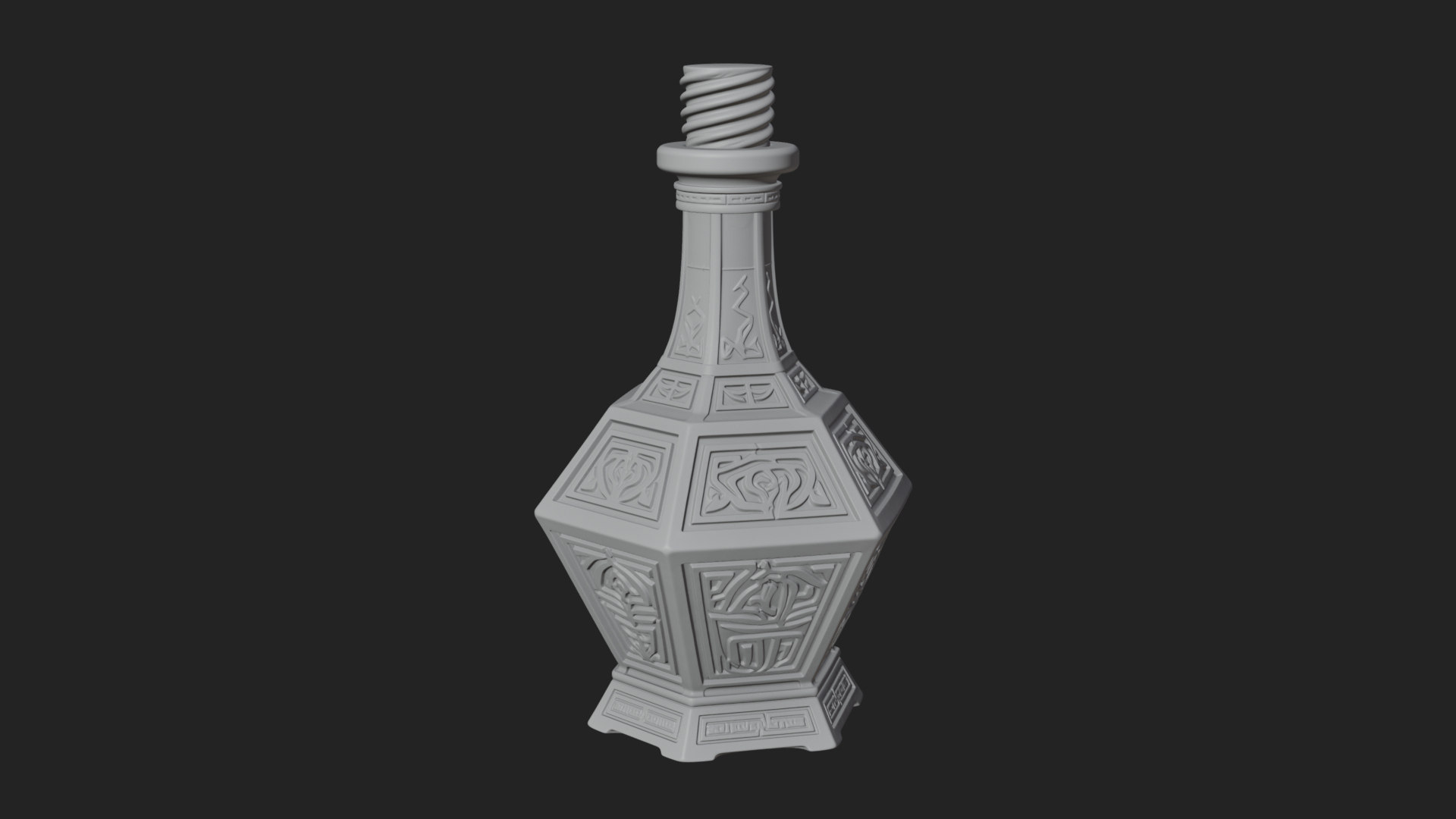 Carved Potion Bottle Model Design 2 3D Print Model 3D Model