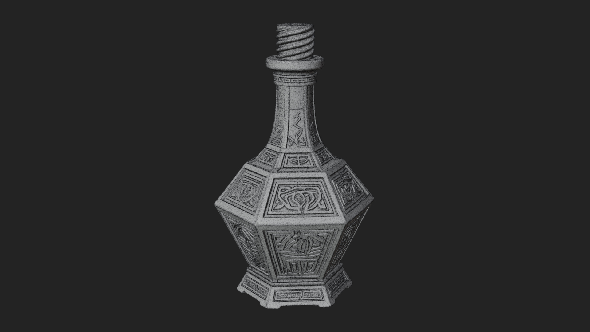 Carved Potion Bottle Model Design 2 3D Print Model 3D Model