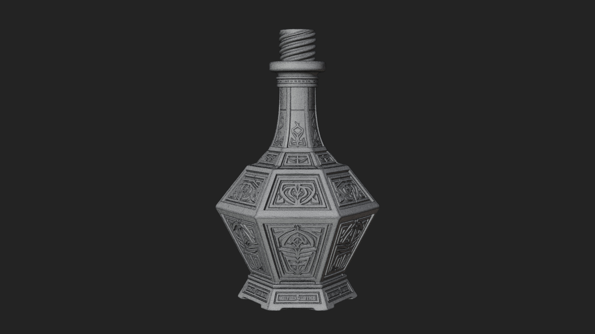 Carved Potion Bottle Model Design 2 3D Print Model 3D Model