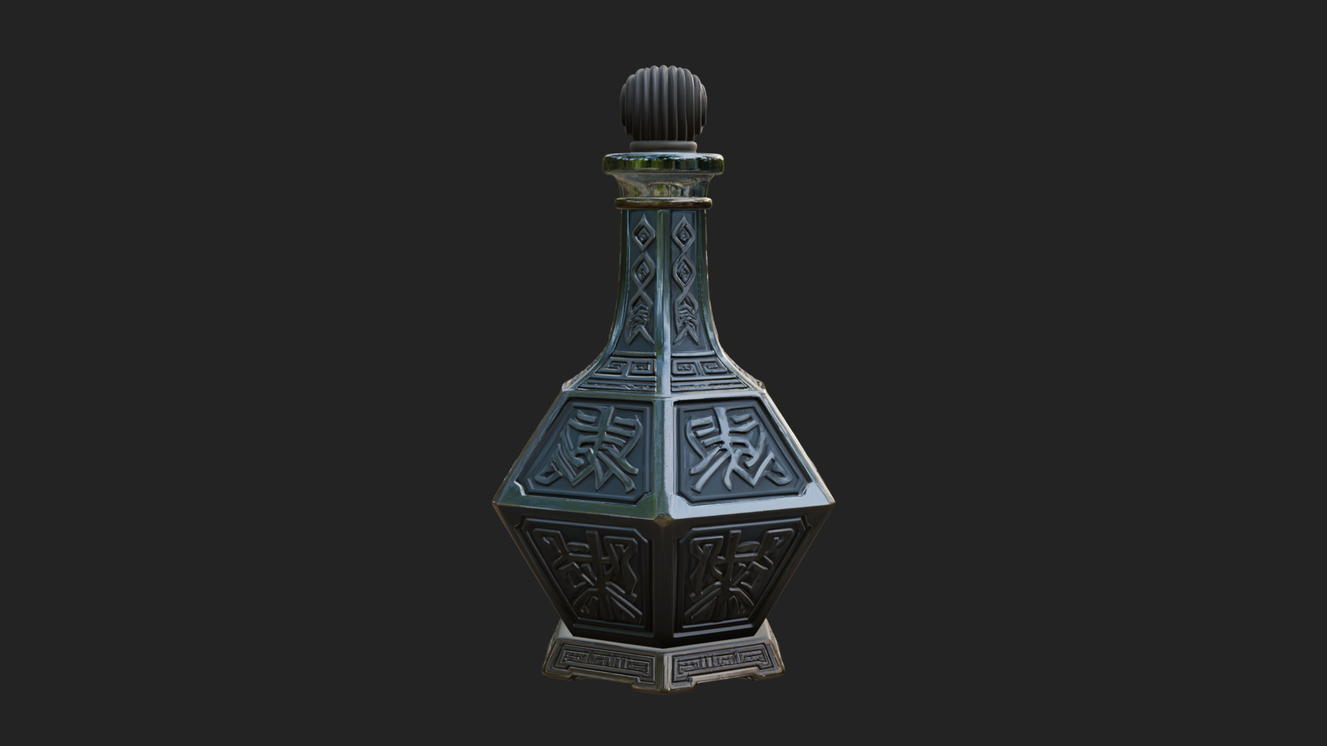 Carved Potion Bottle Model Design 3 3D Print Model 3D Model