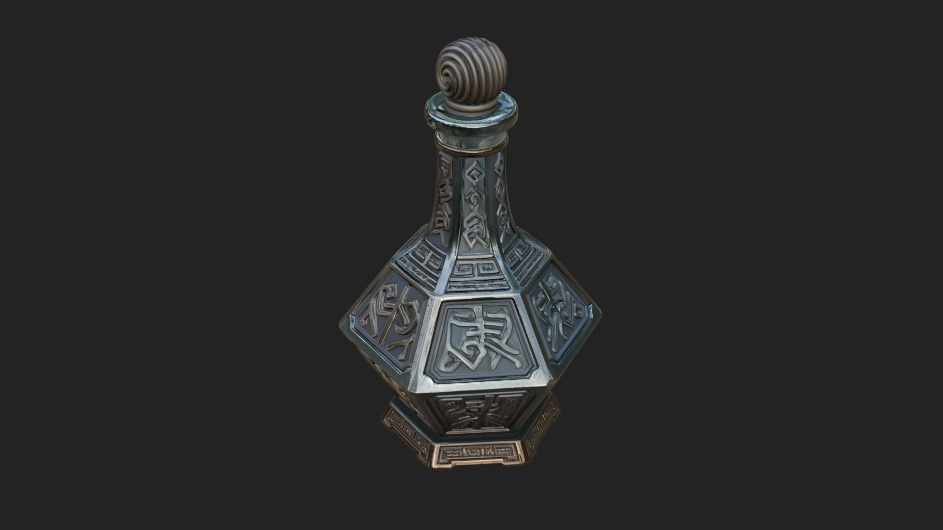 Carved Potion Bottle Model Design 3 3D Print Model 3D Model