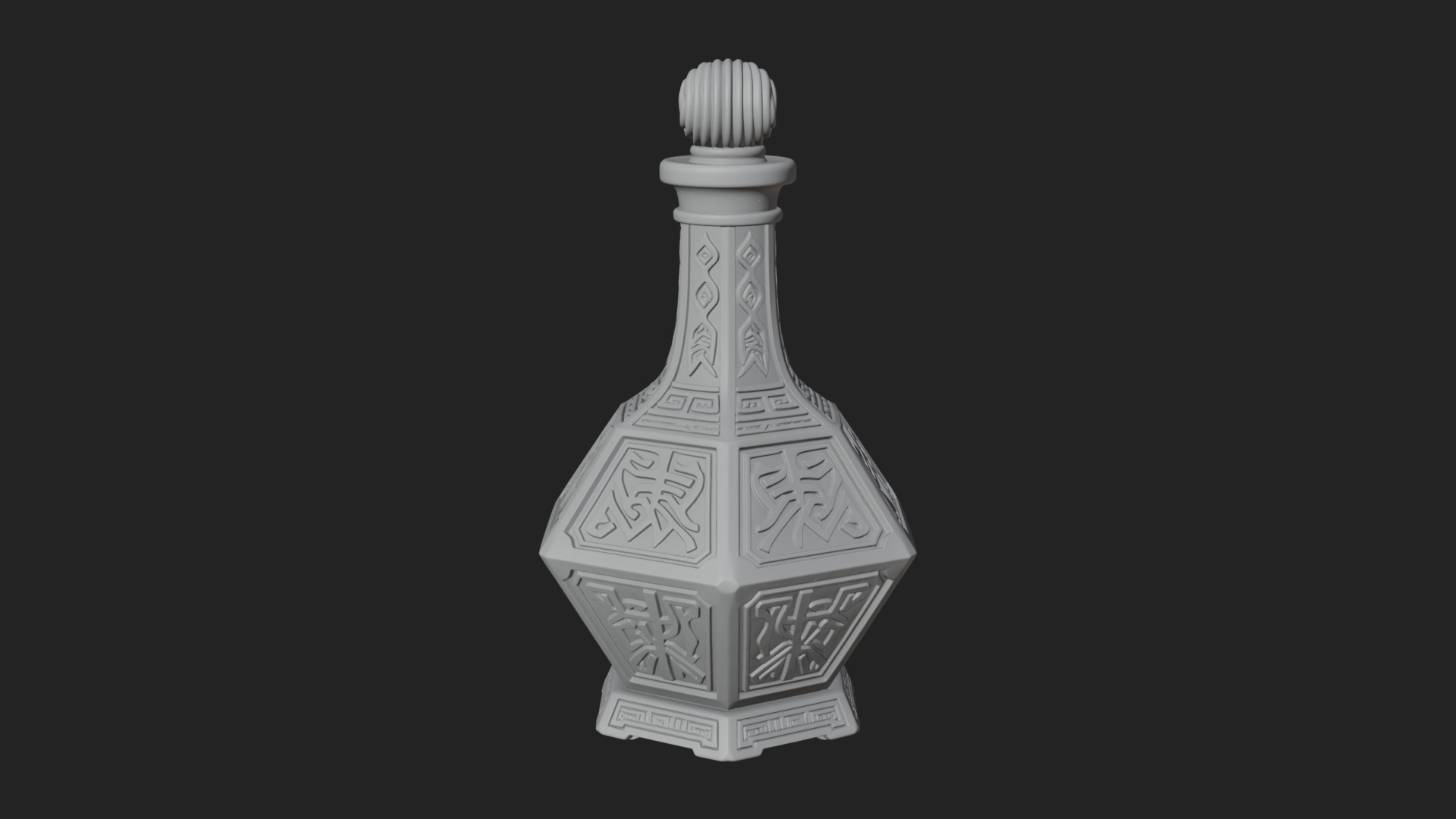 Carved Potion Bottle Model Design 3 3D Print Model 3D Model