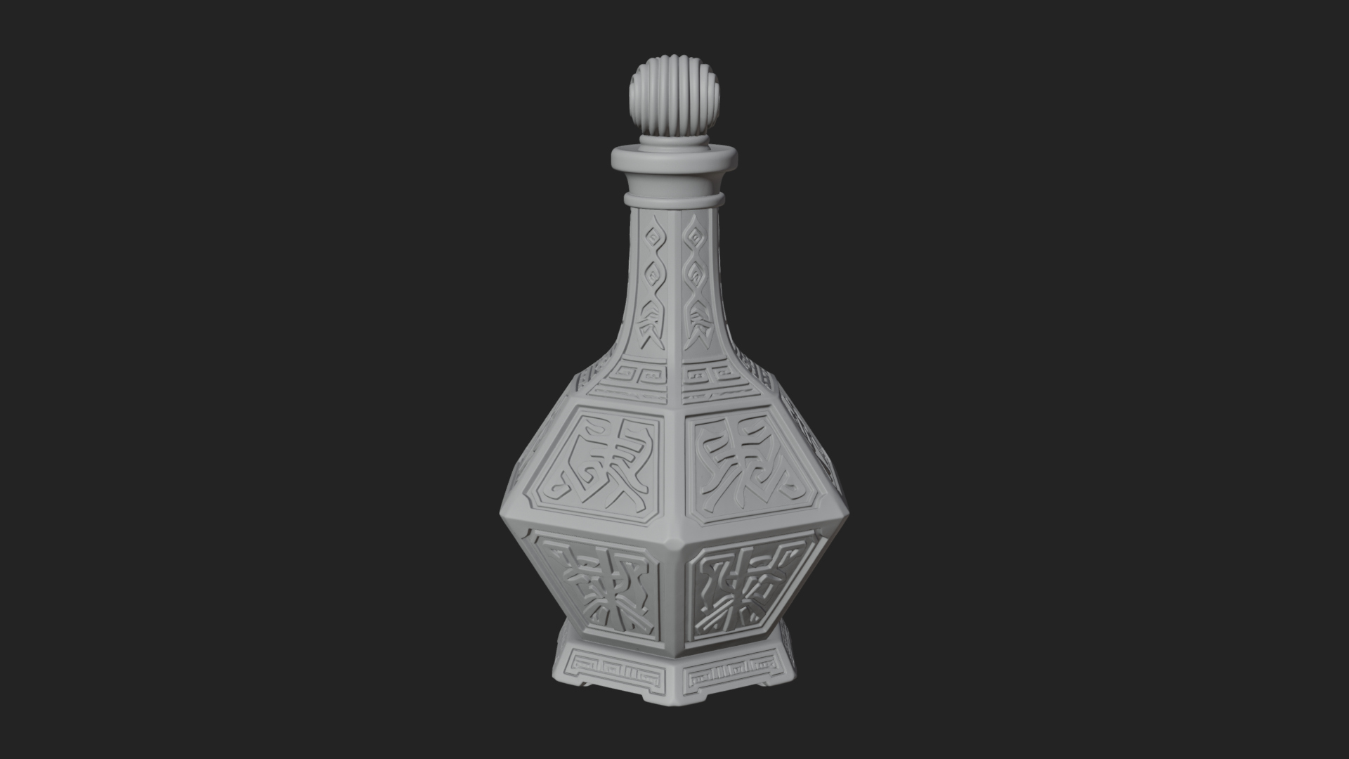 Carved Potion Bottle Model Design 3 3D Print Model 3D Model