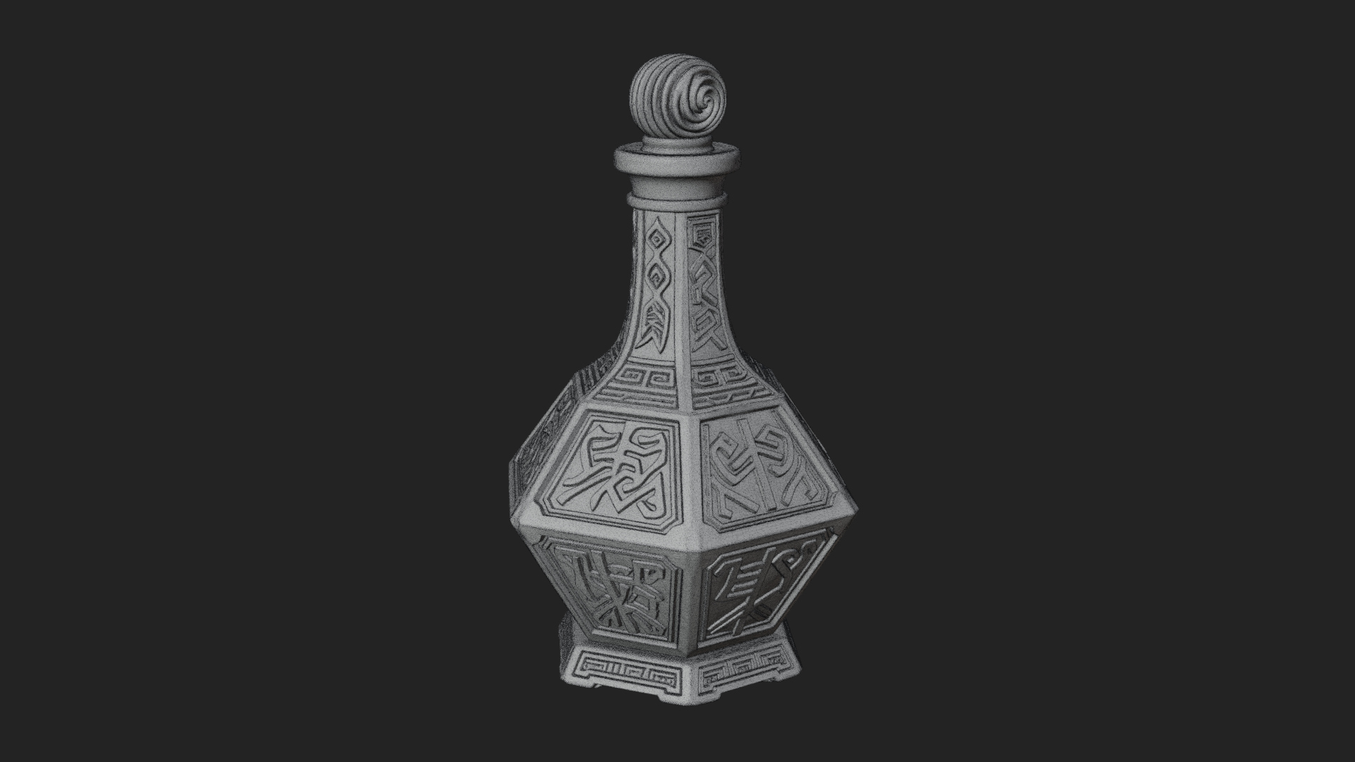 Carved Potion Bottle Model Design 3 3D Print Model 3D Model