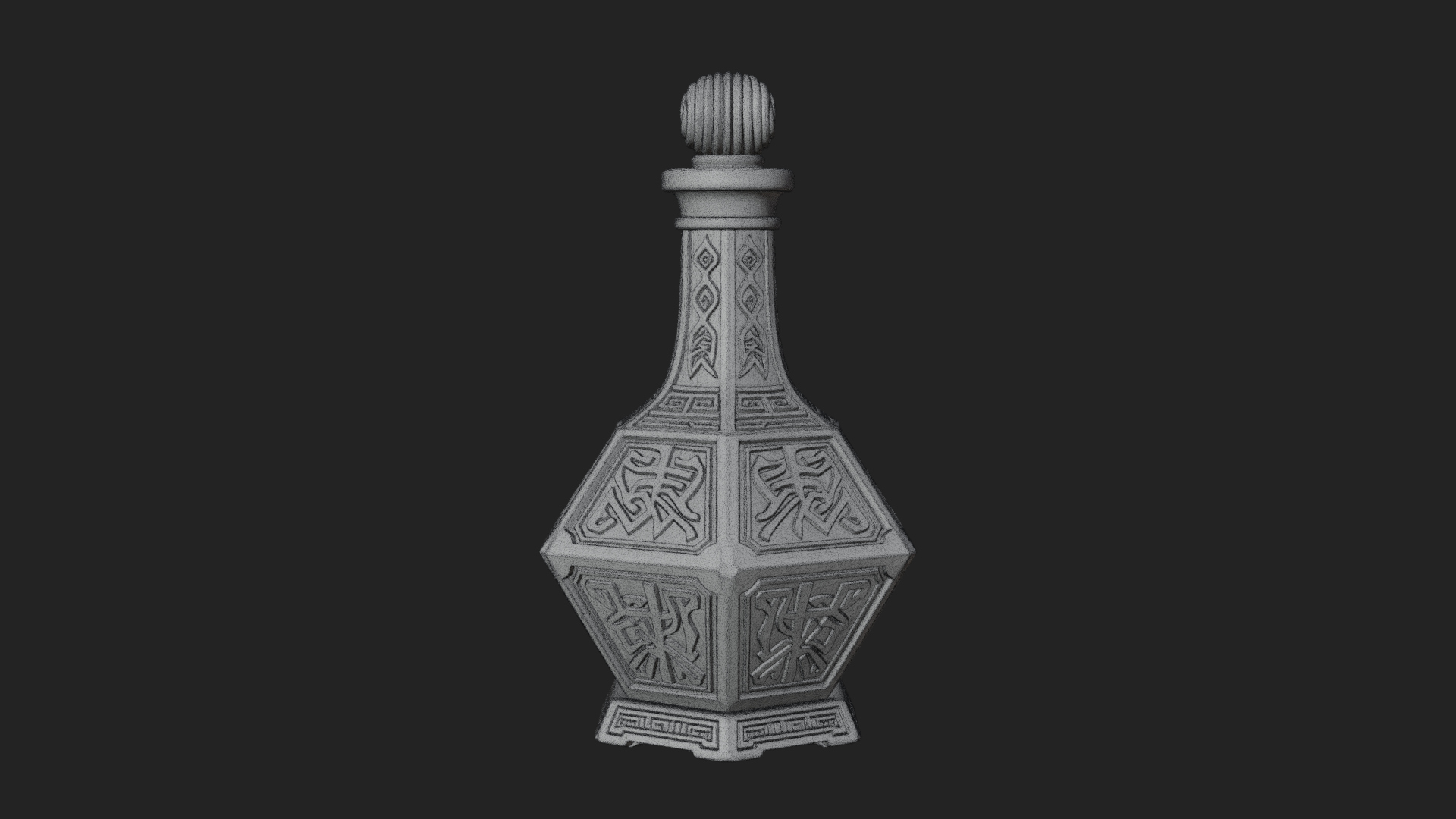 Carved Potion Bottle Model Design 3 3D Print Model 3D Model