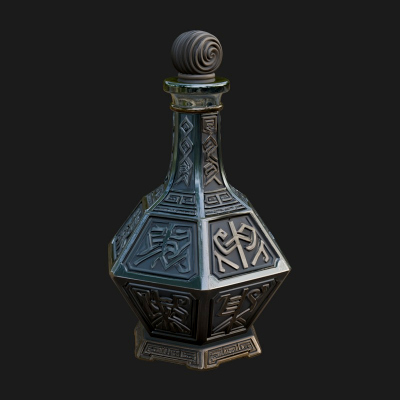 Carved Potion Bottle Model Design 3 3D Print Model