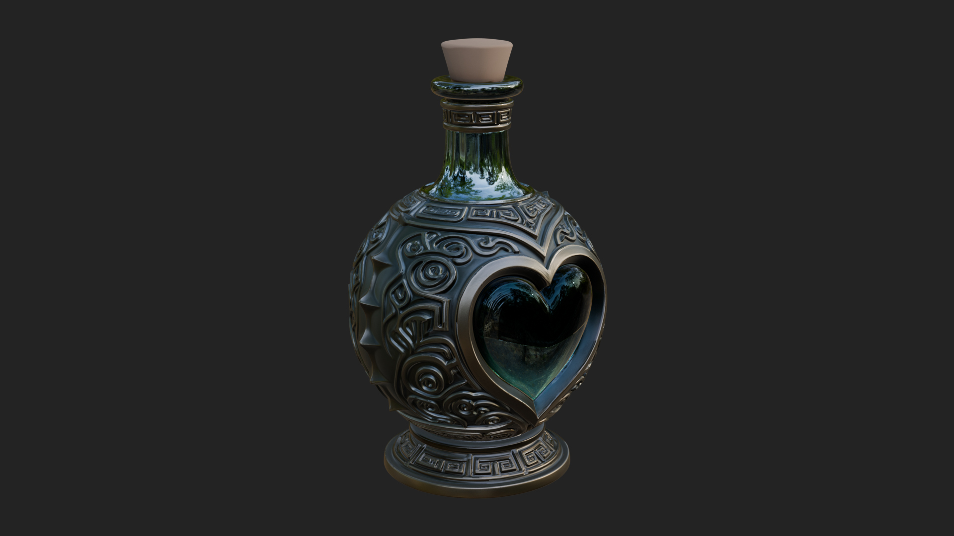 Carved Potion Bottle Model Design 5 3D Print Model 3D Model