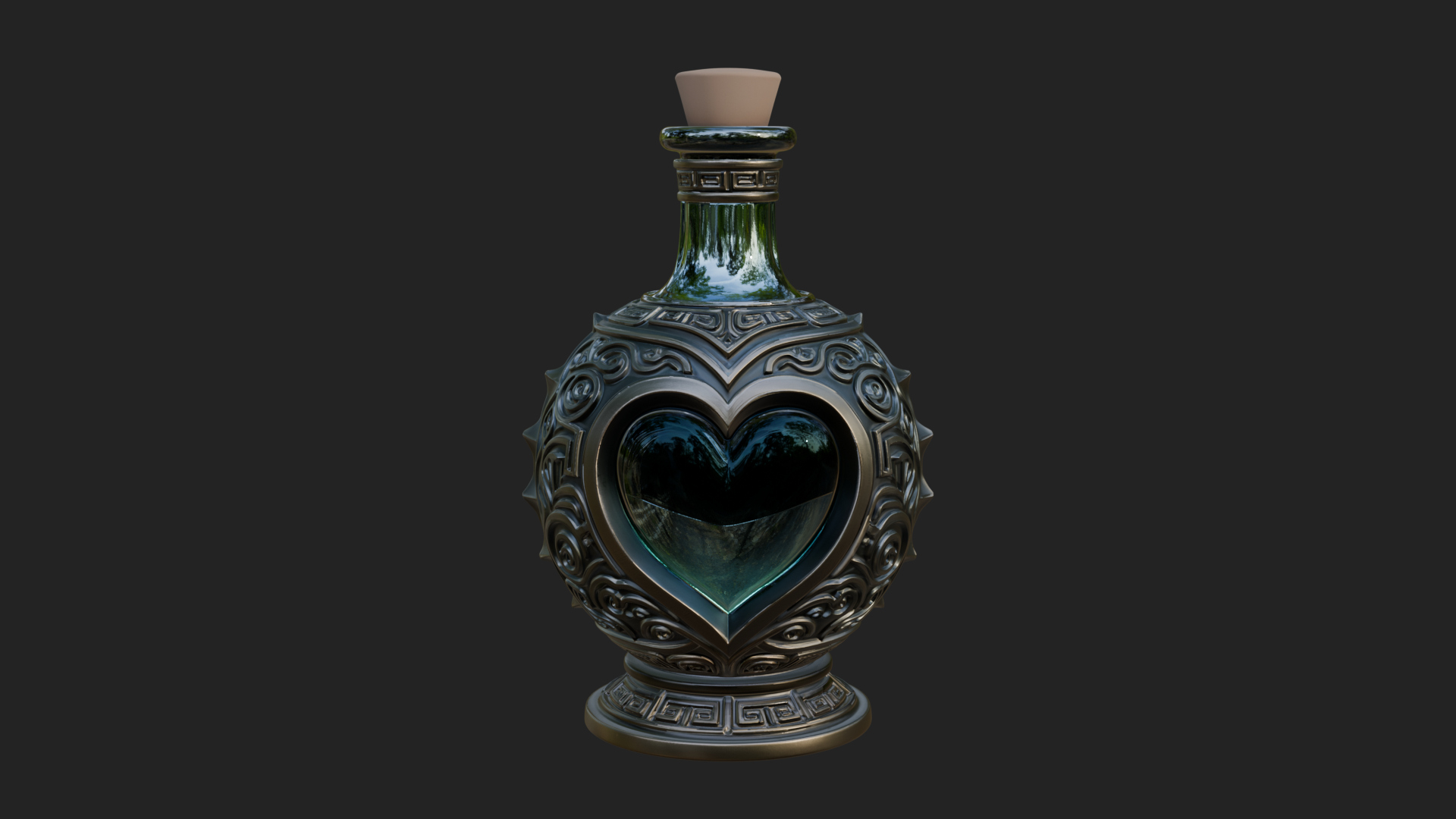 Carved Potion Bottle Model Design 5 3D Print Model 3D Model