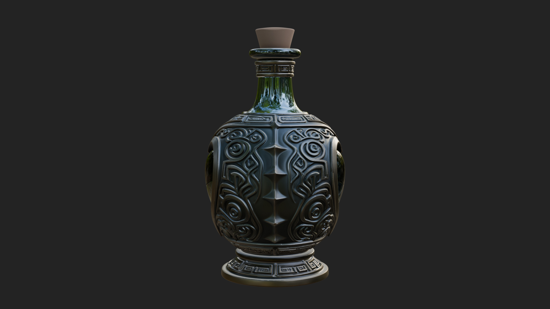 Carved Potion Bottle Model Design 5 3D Print Model 3D Model