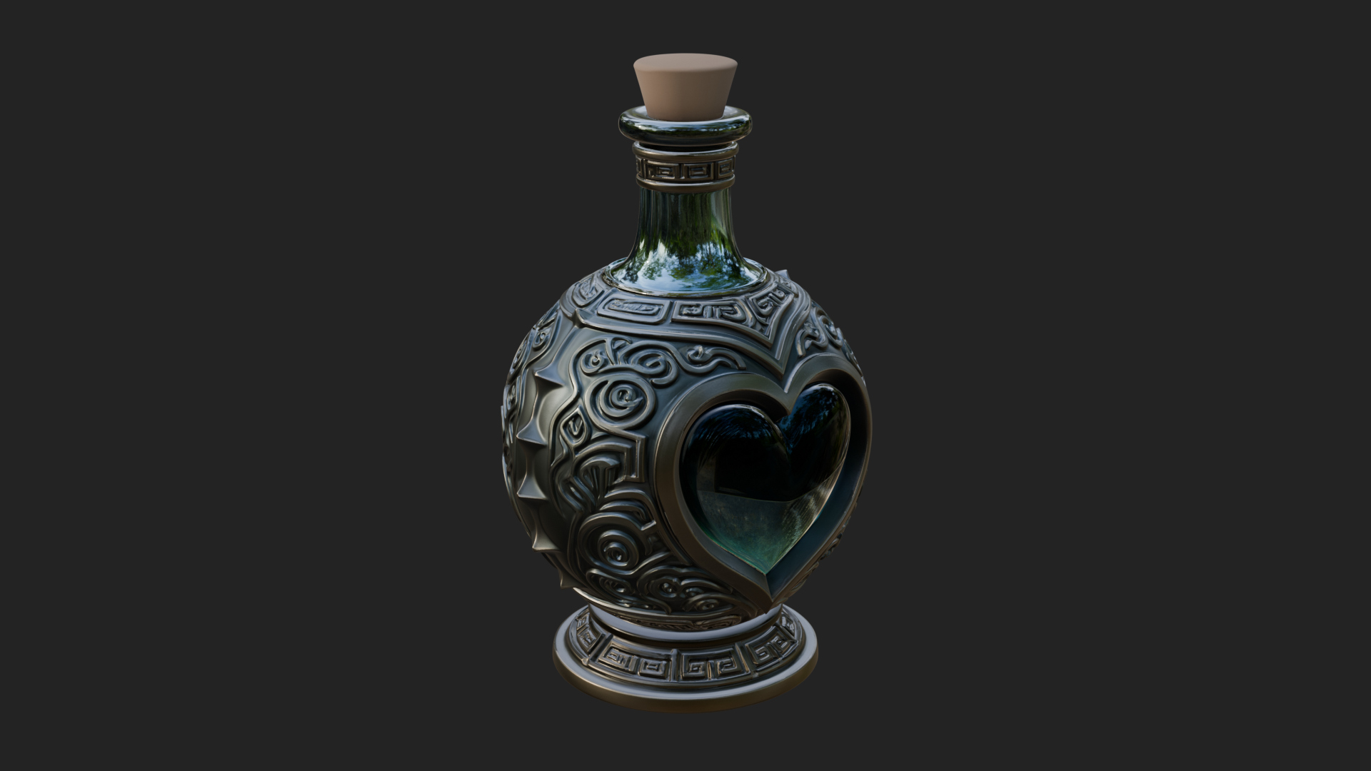 Carved Potion Bottle Model Design 5 3D Print Model 3D Model
