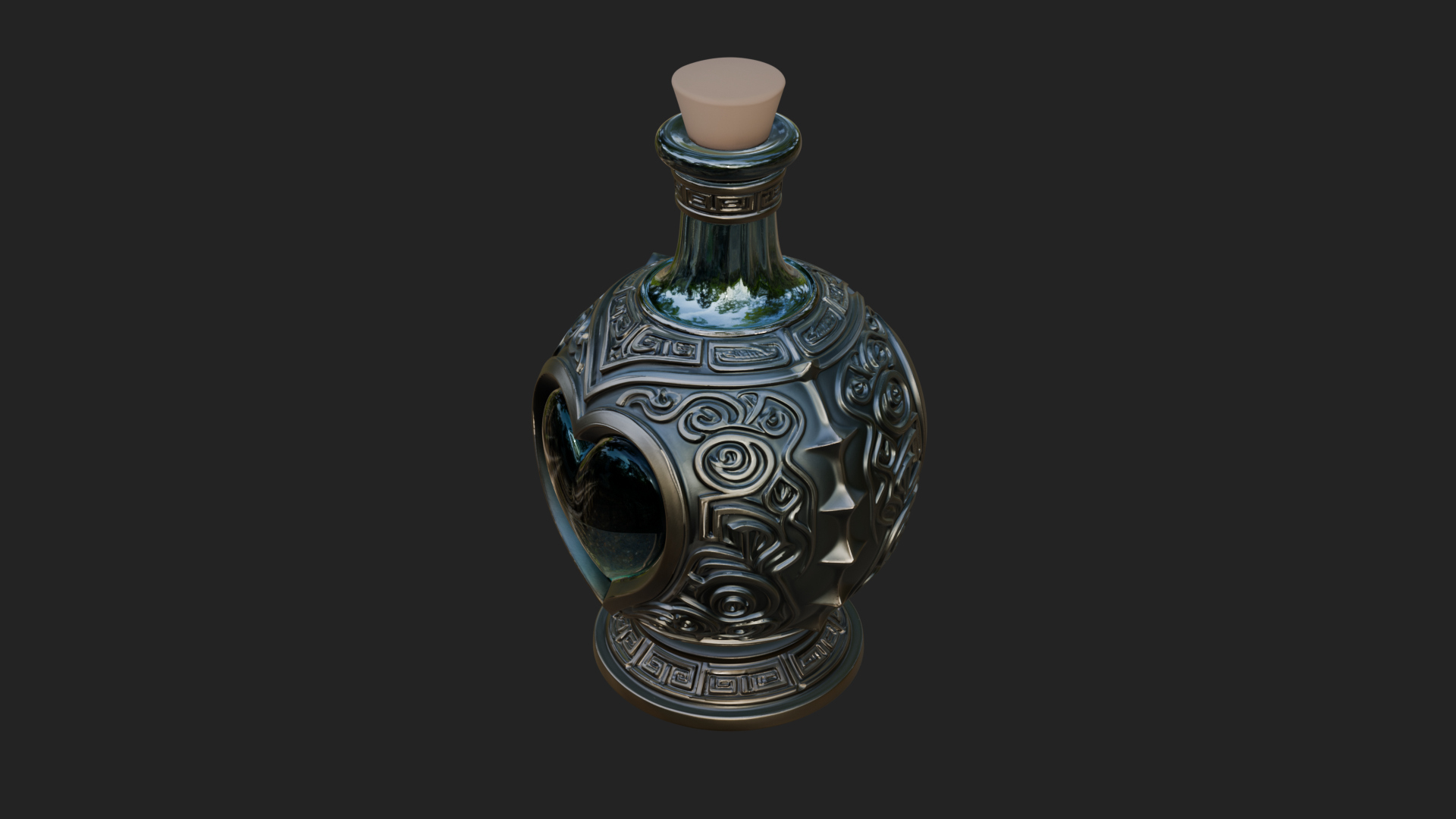 Carved Potion Bottle Model Design 5 3D Print Model 3D Model
