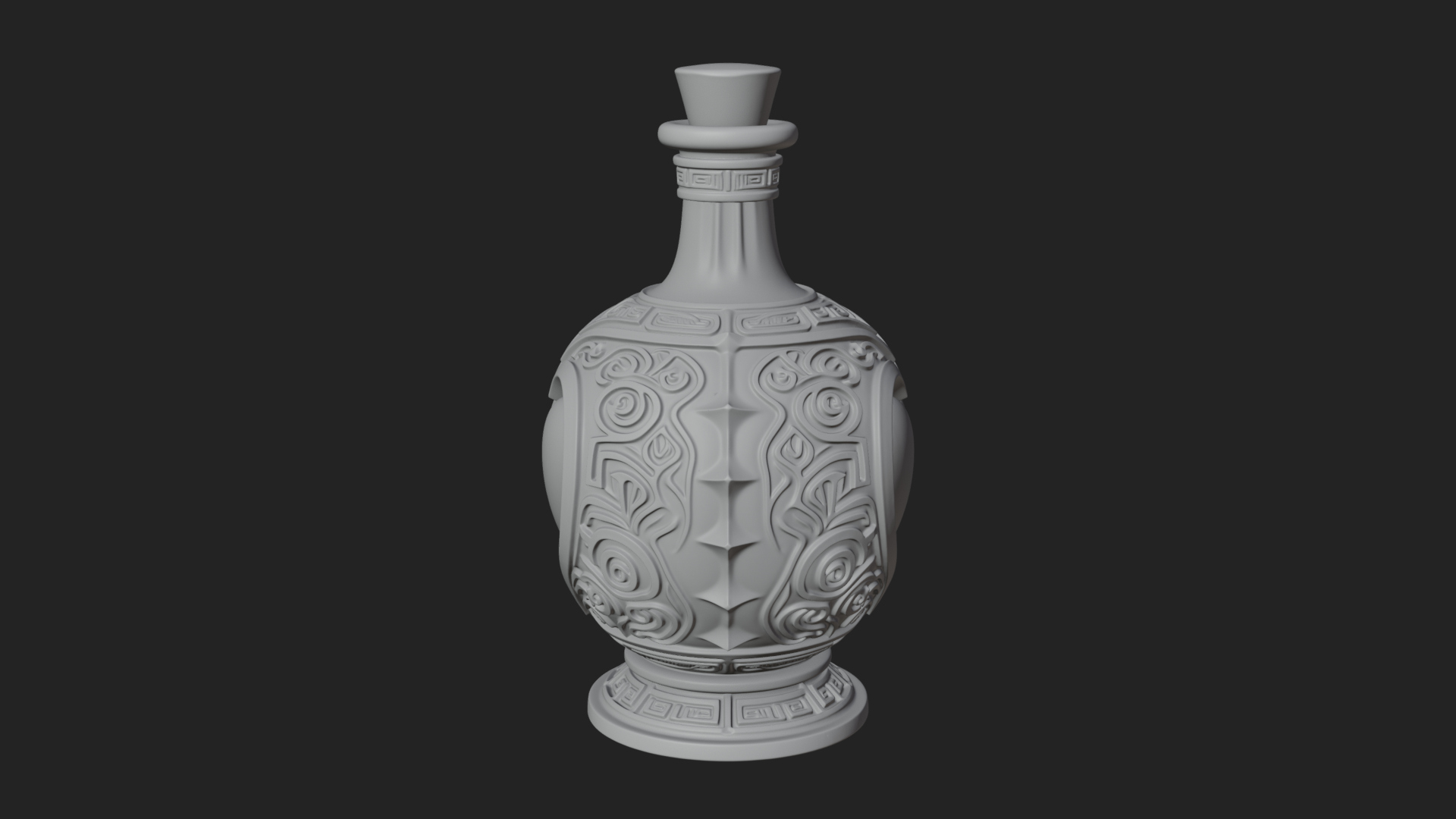 Carved Potion Bottle Model Design 5 3D Print Model 3D Model