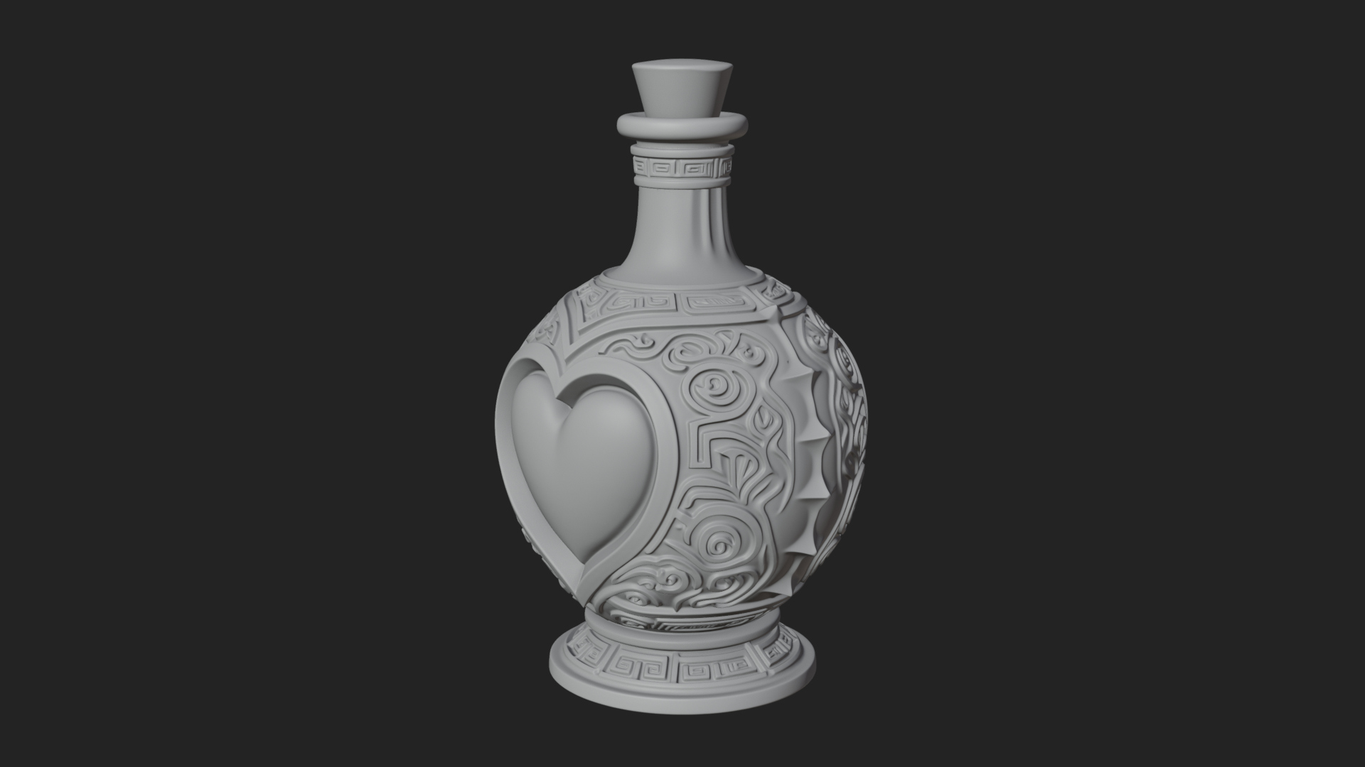 Carved Potion Bottle Model Design 5 3D Print Model 3D Model