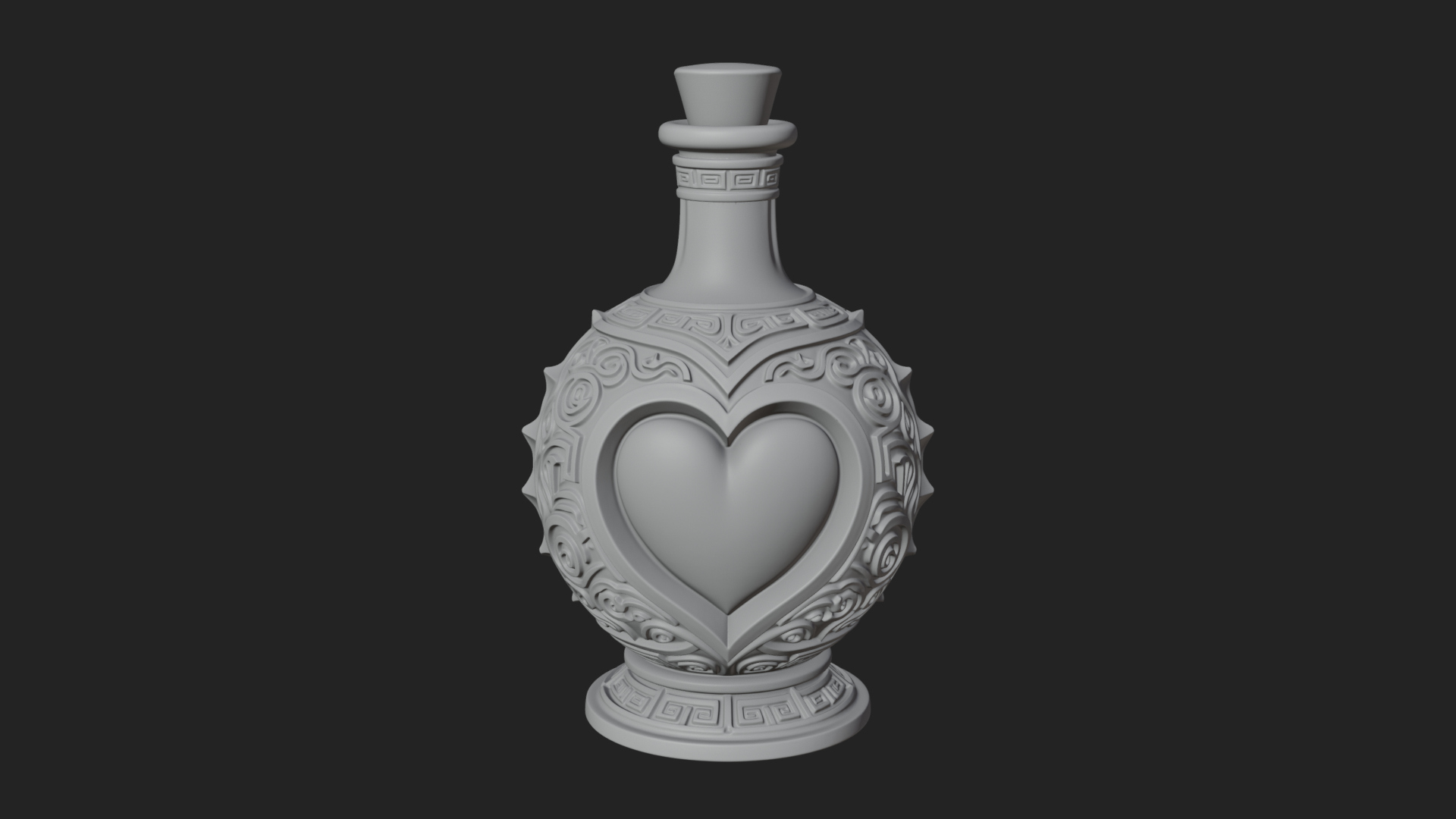 Carved Potion Bottle Model Design 5 3D Print Model 3D Model