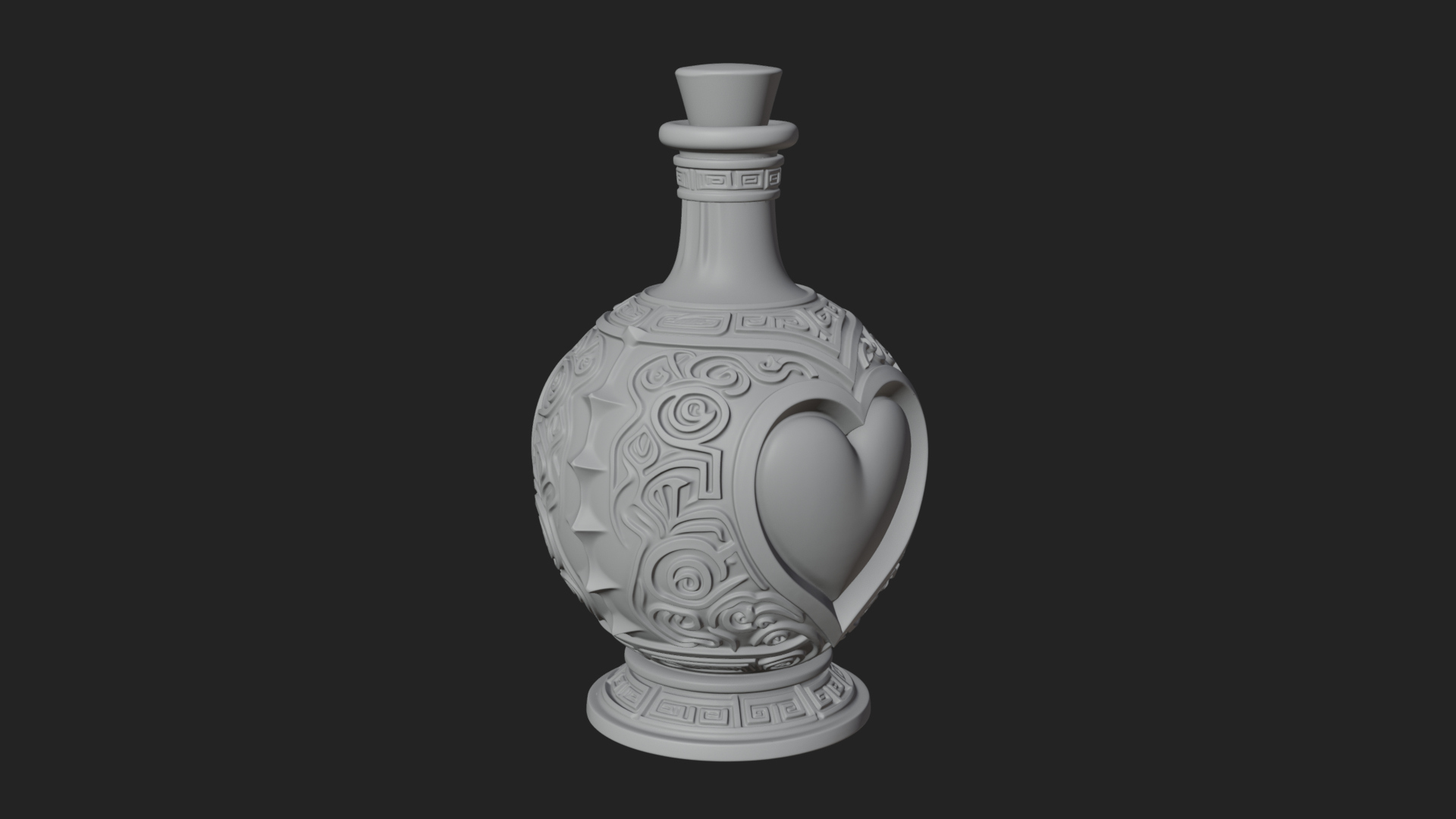 Carved Potion Bottle Model Design 5 3D Print Model 3D Model