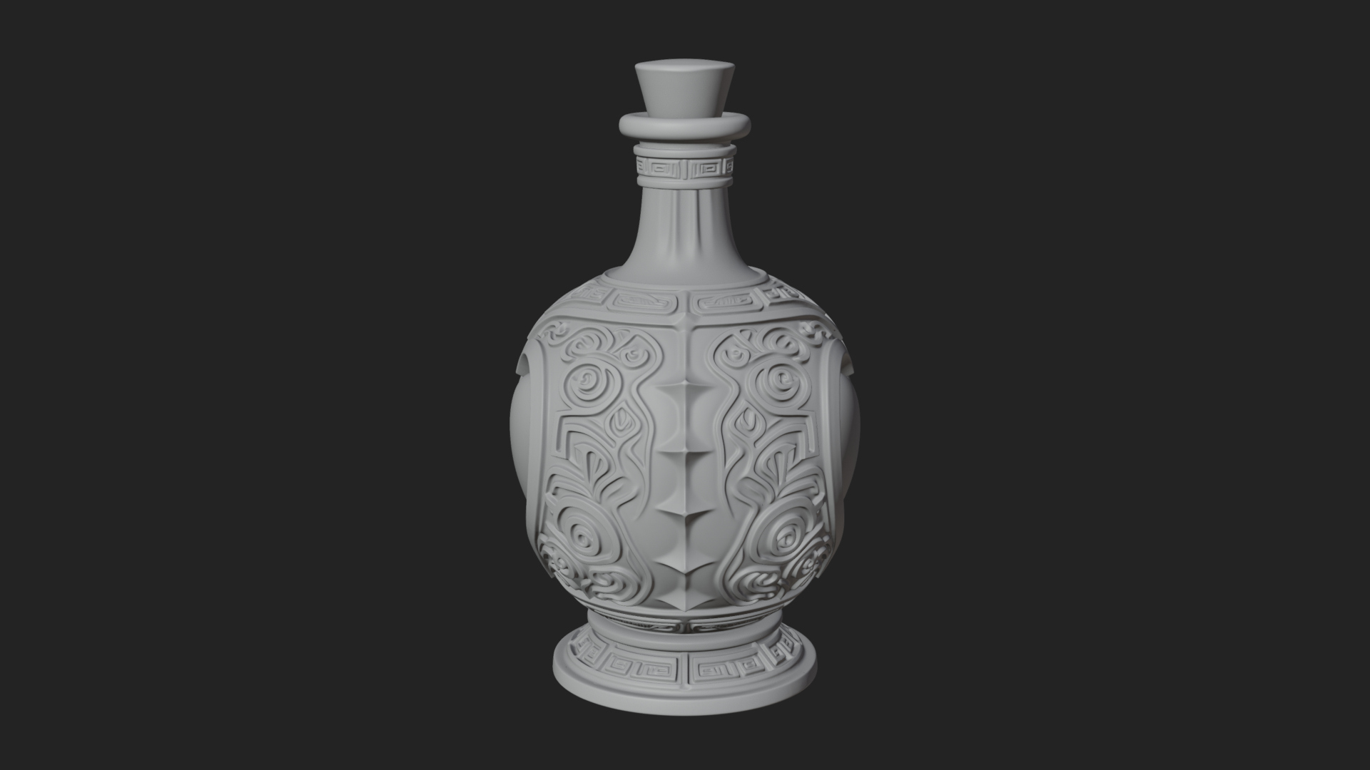 Carved Potion Bottle Model Design 5 3D Print Model 3D Model