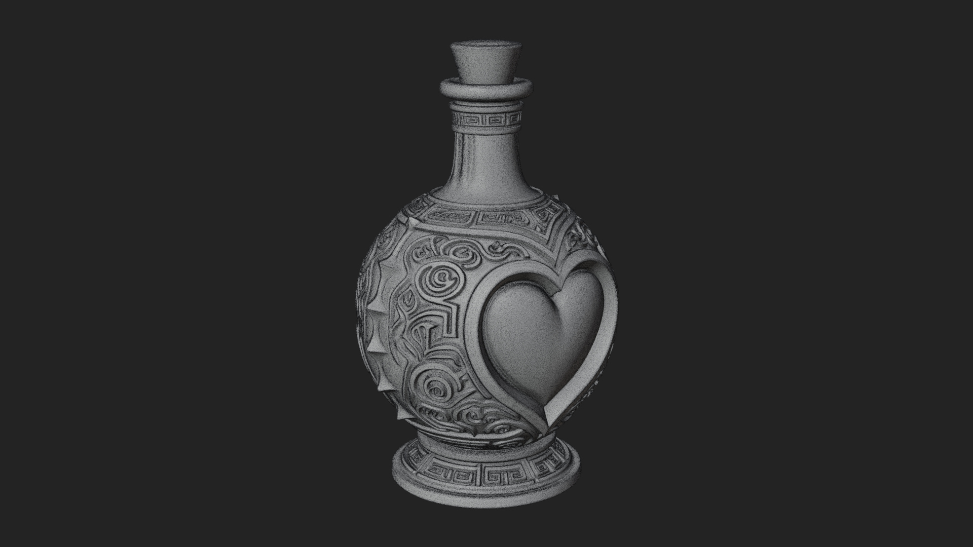 Carved Potion Bottle Model Design 5 3D Print Model 3D Model