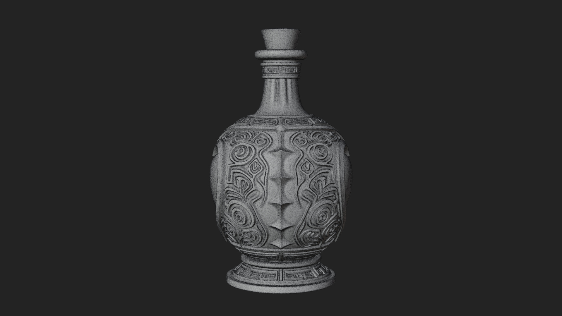 Carved Potion Bottle Model Design 5 3D Print Model 3D Model