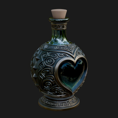 Carved Potion Bottle Model Design 5 3D Print Model