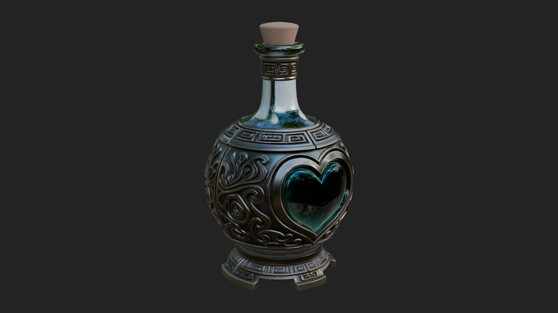 Carved Potion Bottle Model Design 6 3D Print Model 3D Model