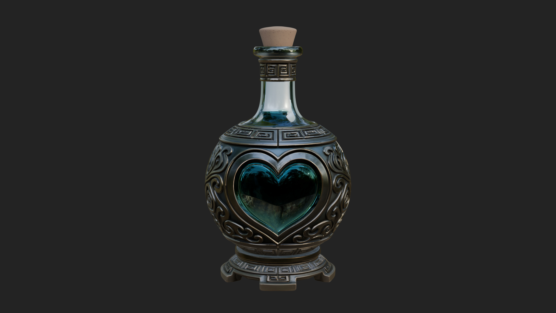 Carved Potion Bottle Model Design 6 3D Print Model 3D Model