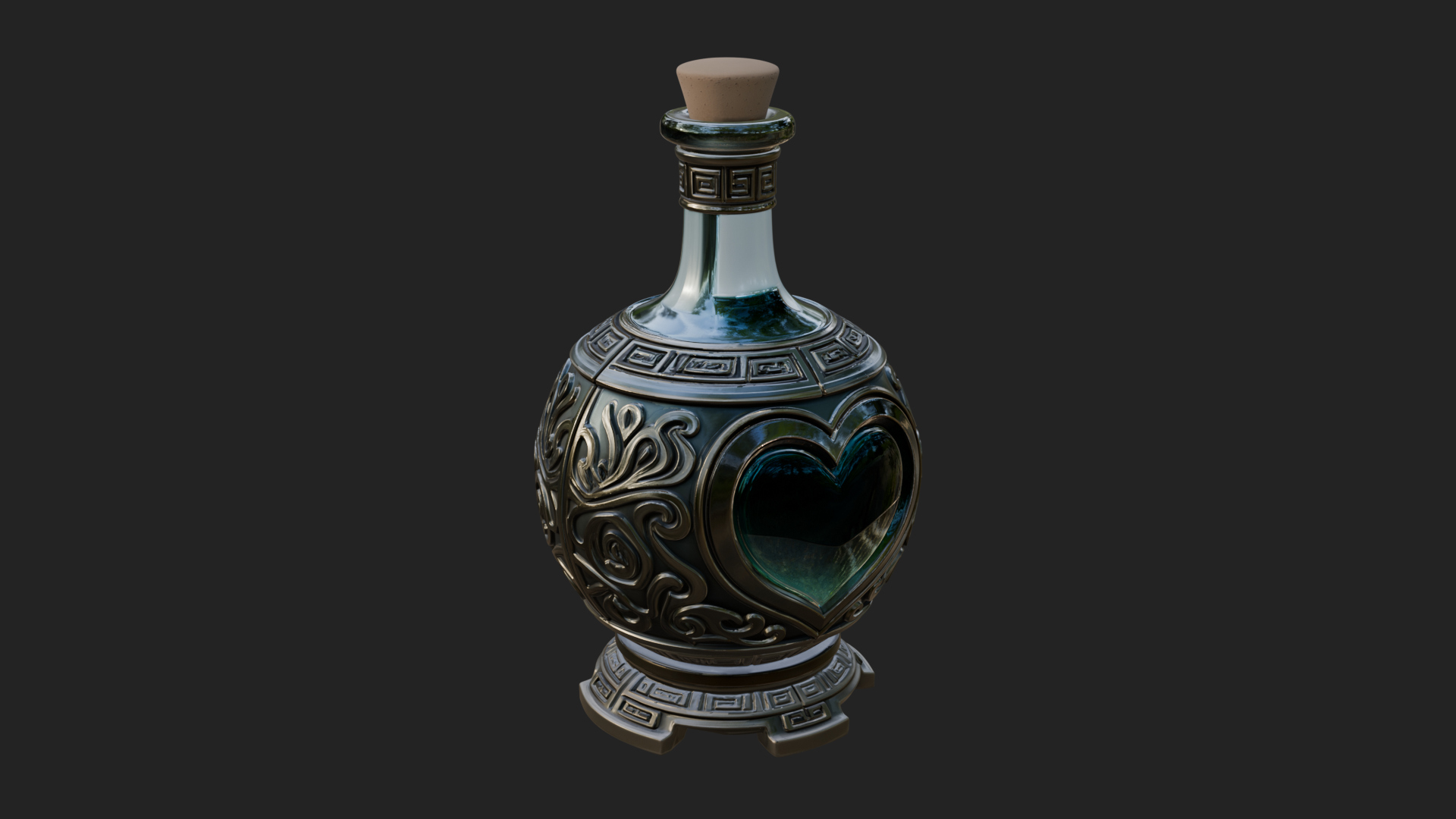 Carved Potion Bottle Model Design 6 3D Print Model 3D Model