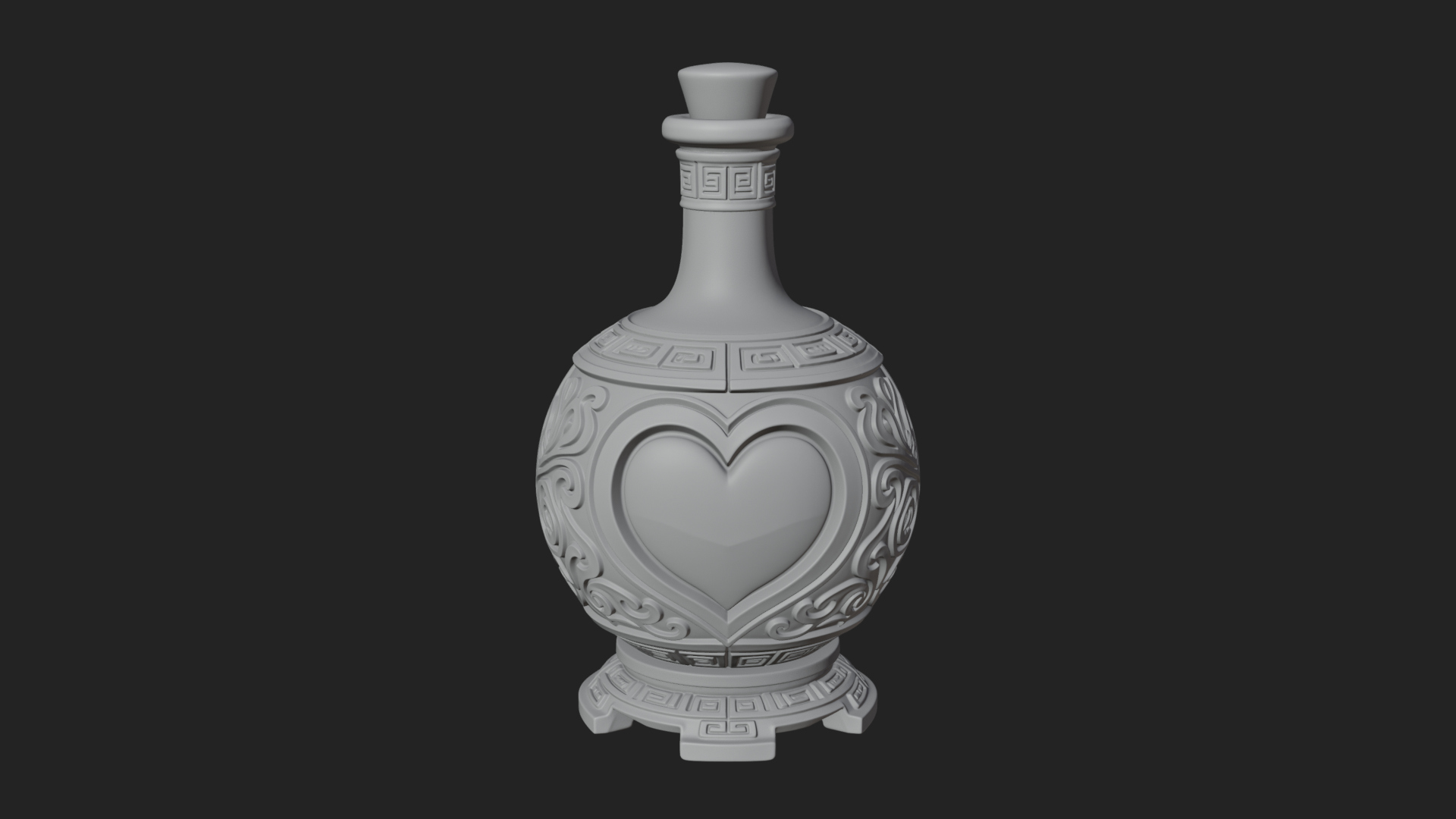 Carved Potion Bottle Model Design 6 3D Print Model 3D Model
