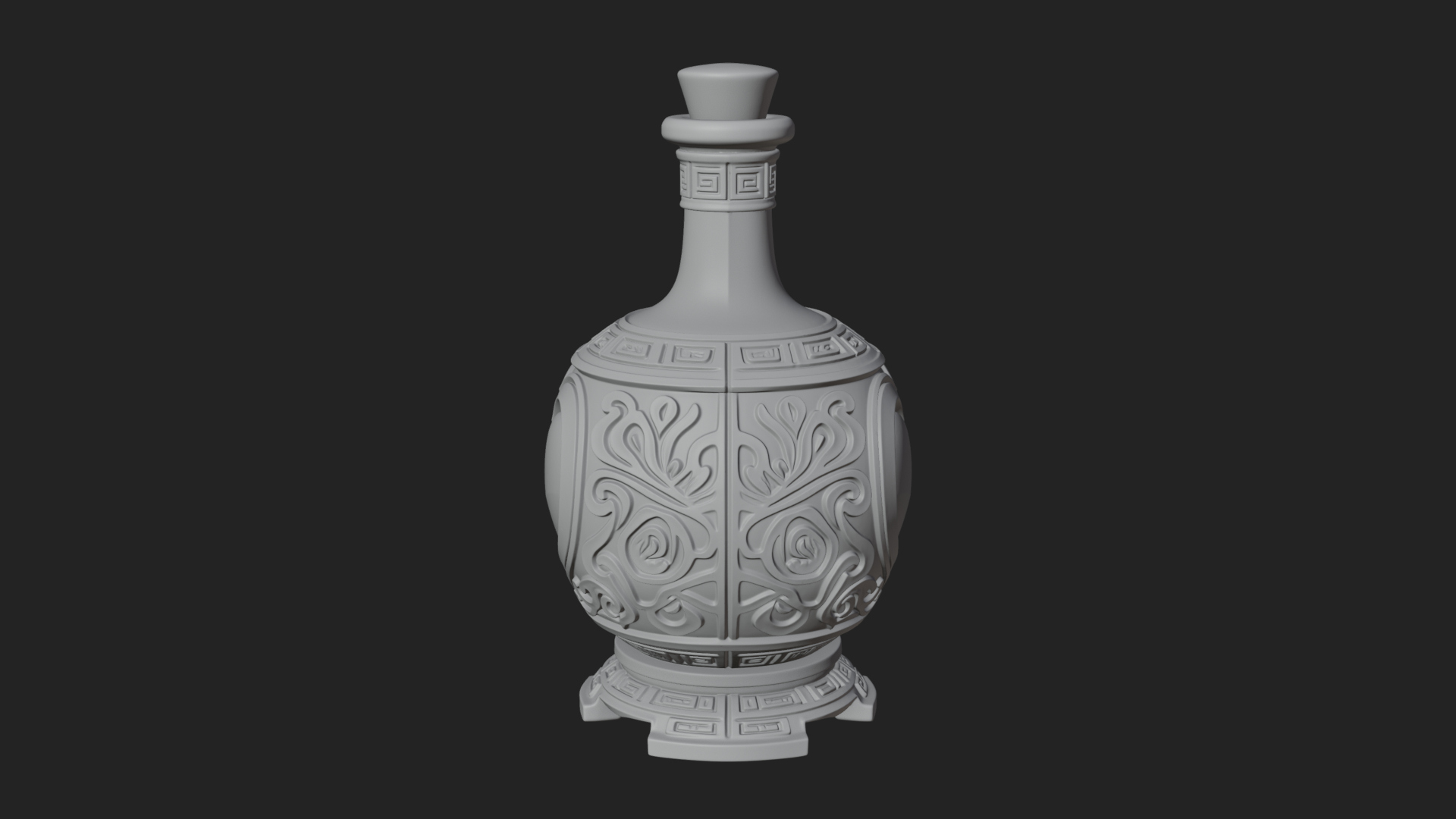 Carved Potion Bottle Model Design 6 3D Print Model 3D Model