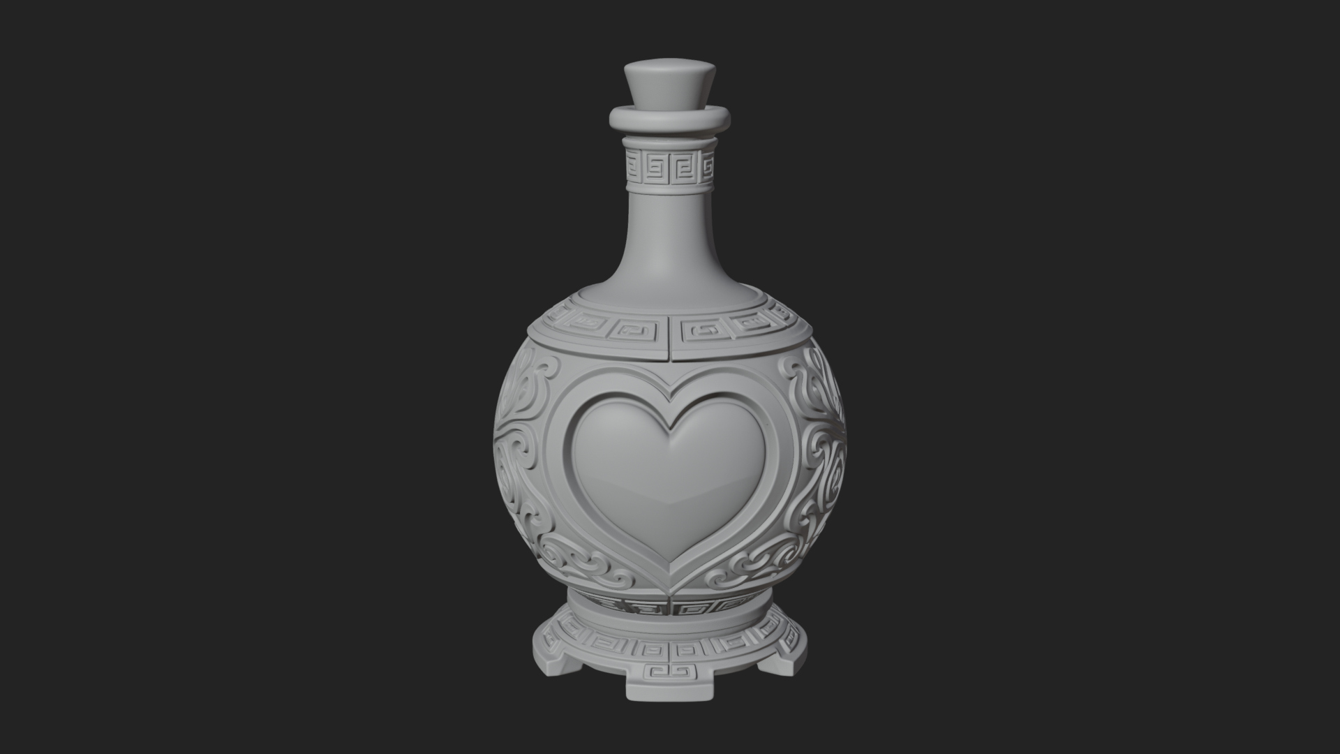 Carved Potion Bottle Model Design 6 3D Print Model 3D Model