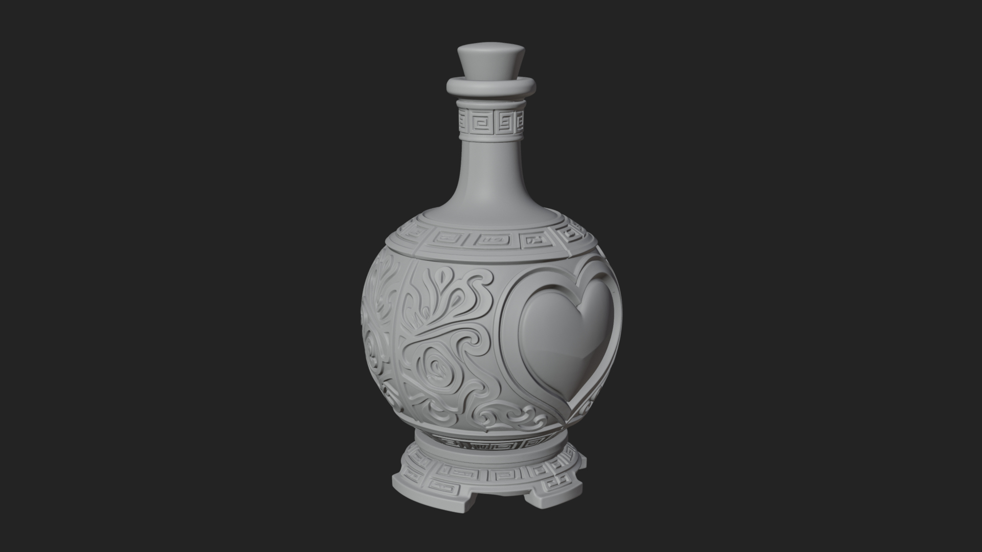Carved Potion Bottle Model Design 6 3D Print Model 3D Model