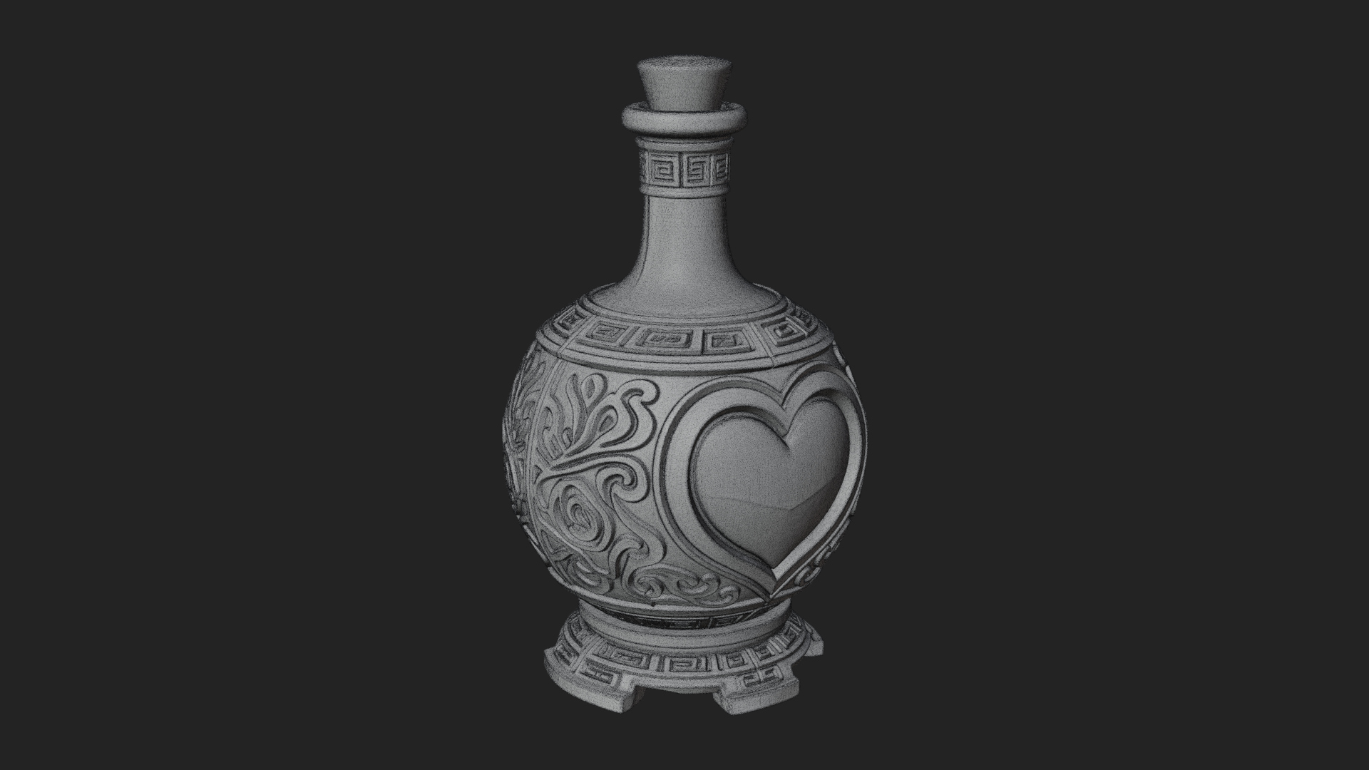 Carved Potion Bottle Model Design 6 3D Print Model 3D Model