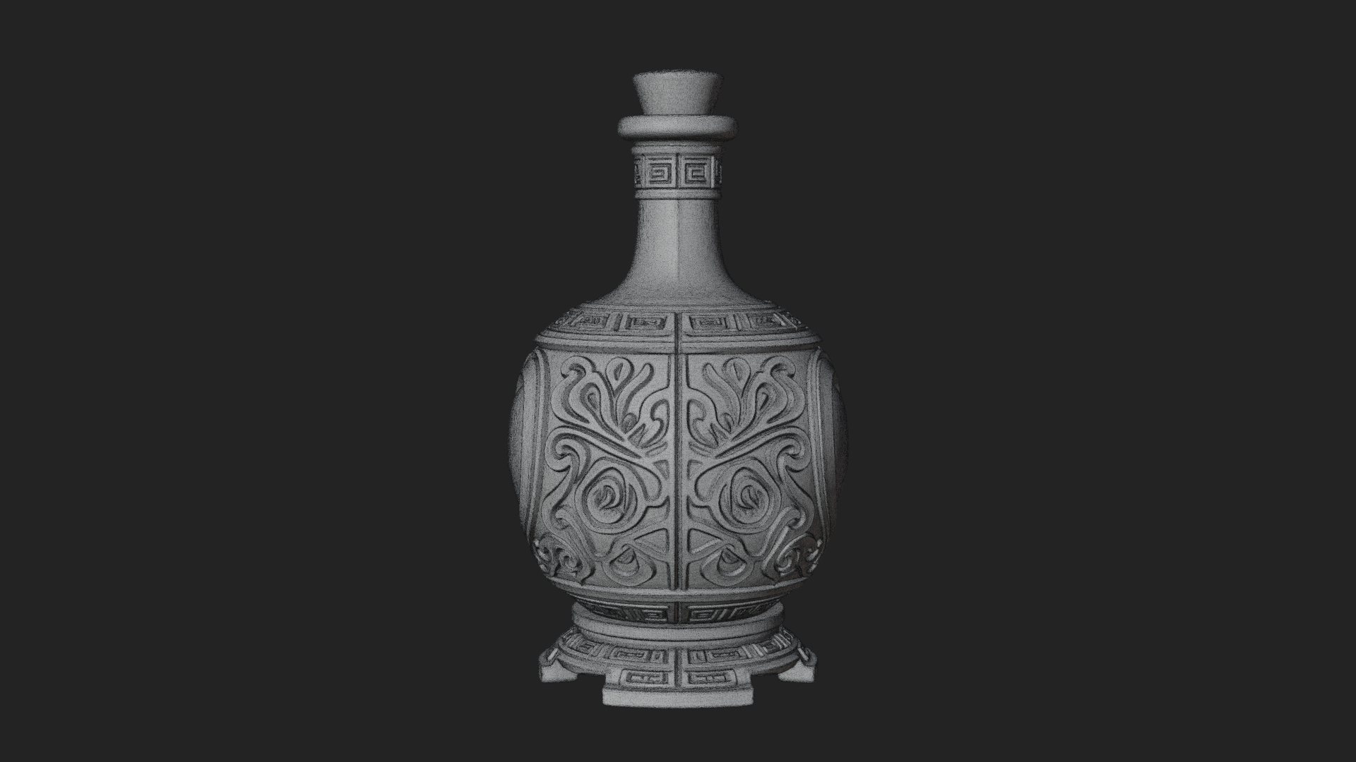 Carved Potion Bottle Model Design 6 3D Print Model 3D Model