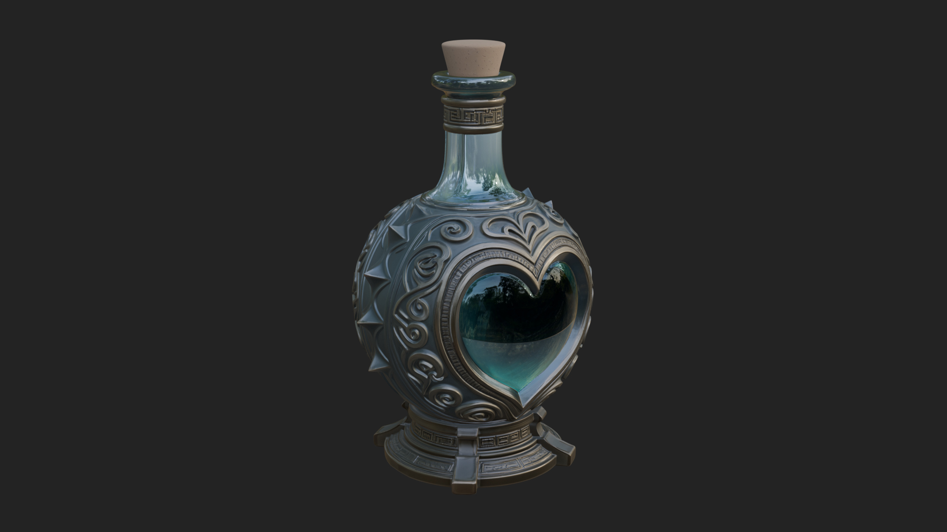 Carved Potion Bottle Model Design 7 3D Print Model 3D Model
