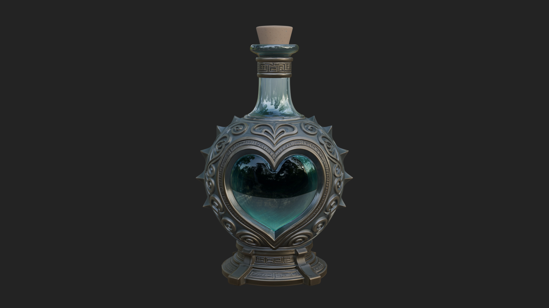 Carved Potion Bottle Model Design 7 3D Print Model 3D Model