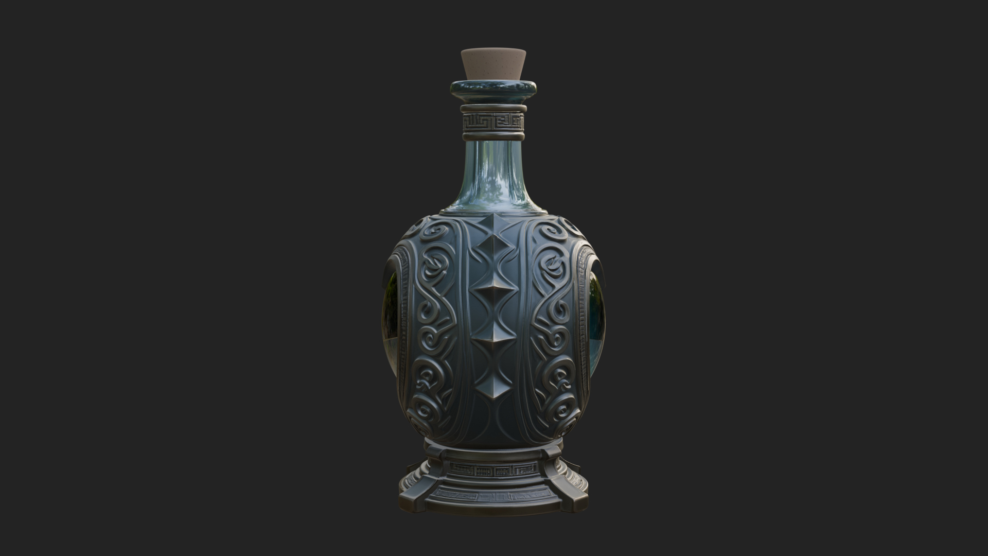 Carved Potion Bottle Model Design 7 3D Print Model 3D Model