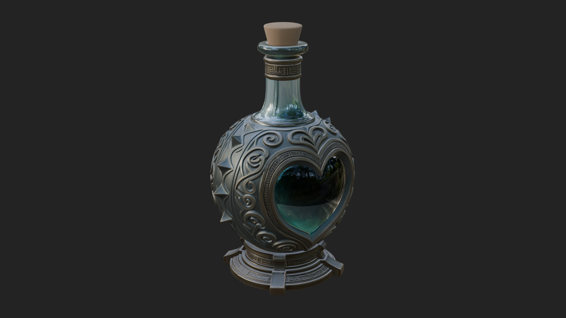 Carved Potion Bottle Model Design 7 3D Print Model 3D Model