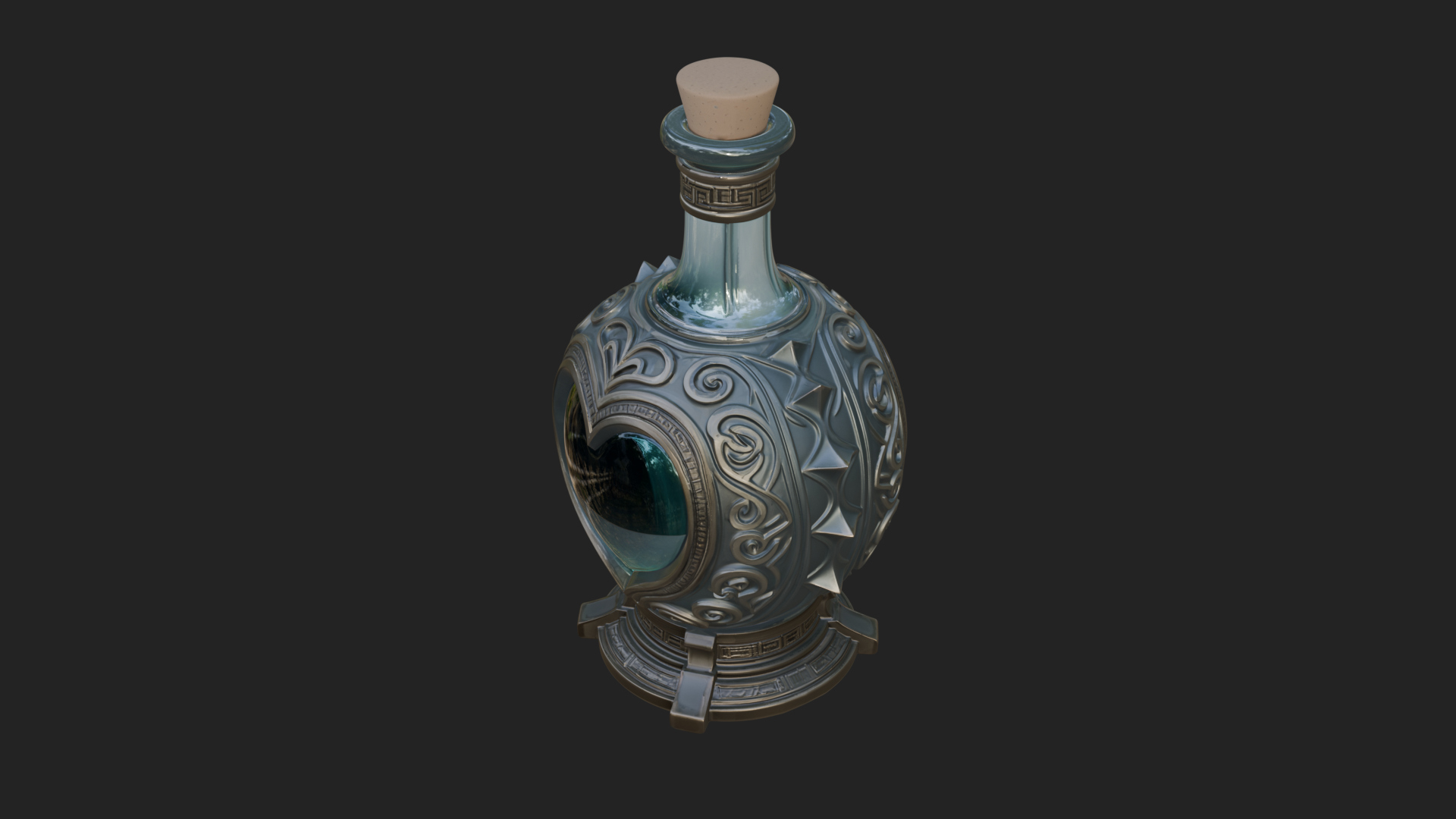 Carved Potion Bottle Model Design 7 3D Print Model 3D Model