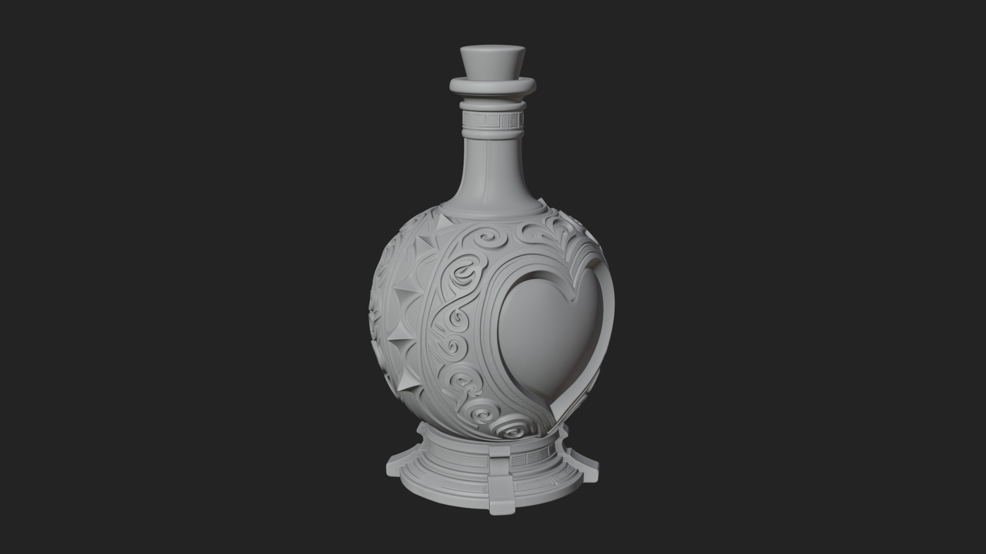 Carved Potion Bottle Model Design 7 3D Print Model 3D Model