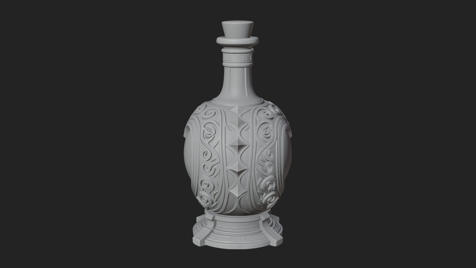Carved Potion Bottle Model Design 7 3D Print Model 3D Model