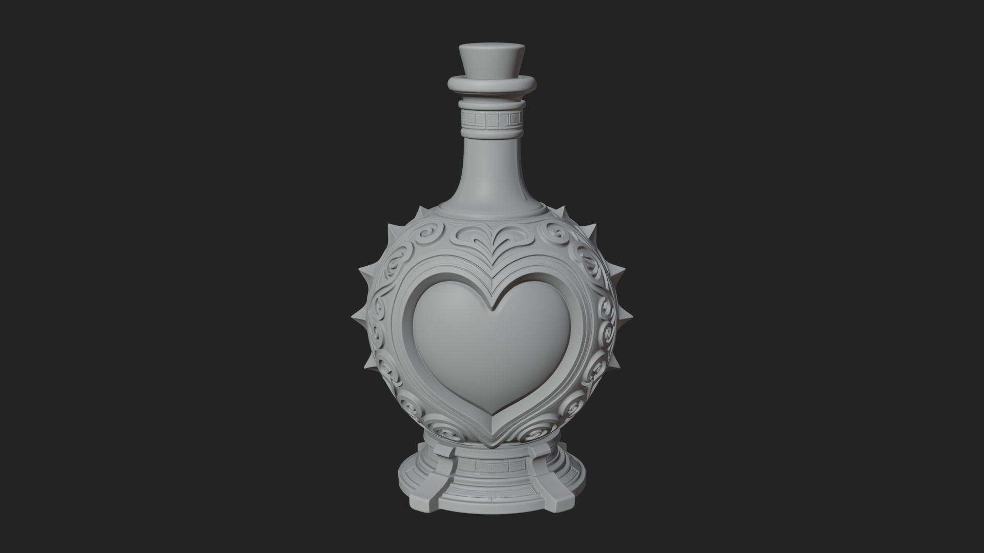 Carved Potion Bottle Model Design 7 3D Print Model 3D Model