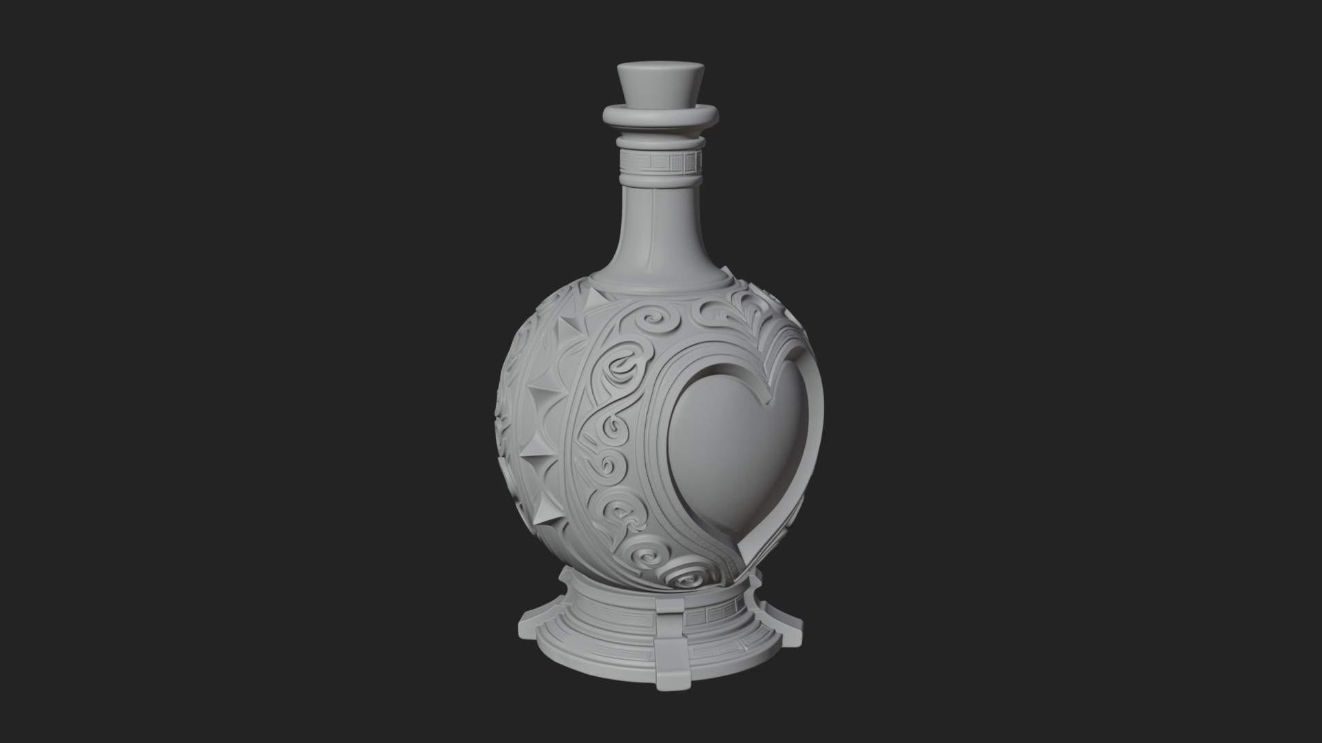 Carved Potion Bottle Model Design 7 3D Print Model 3D Model
